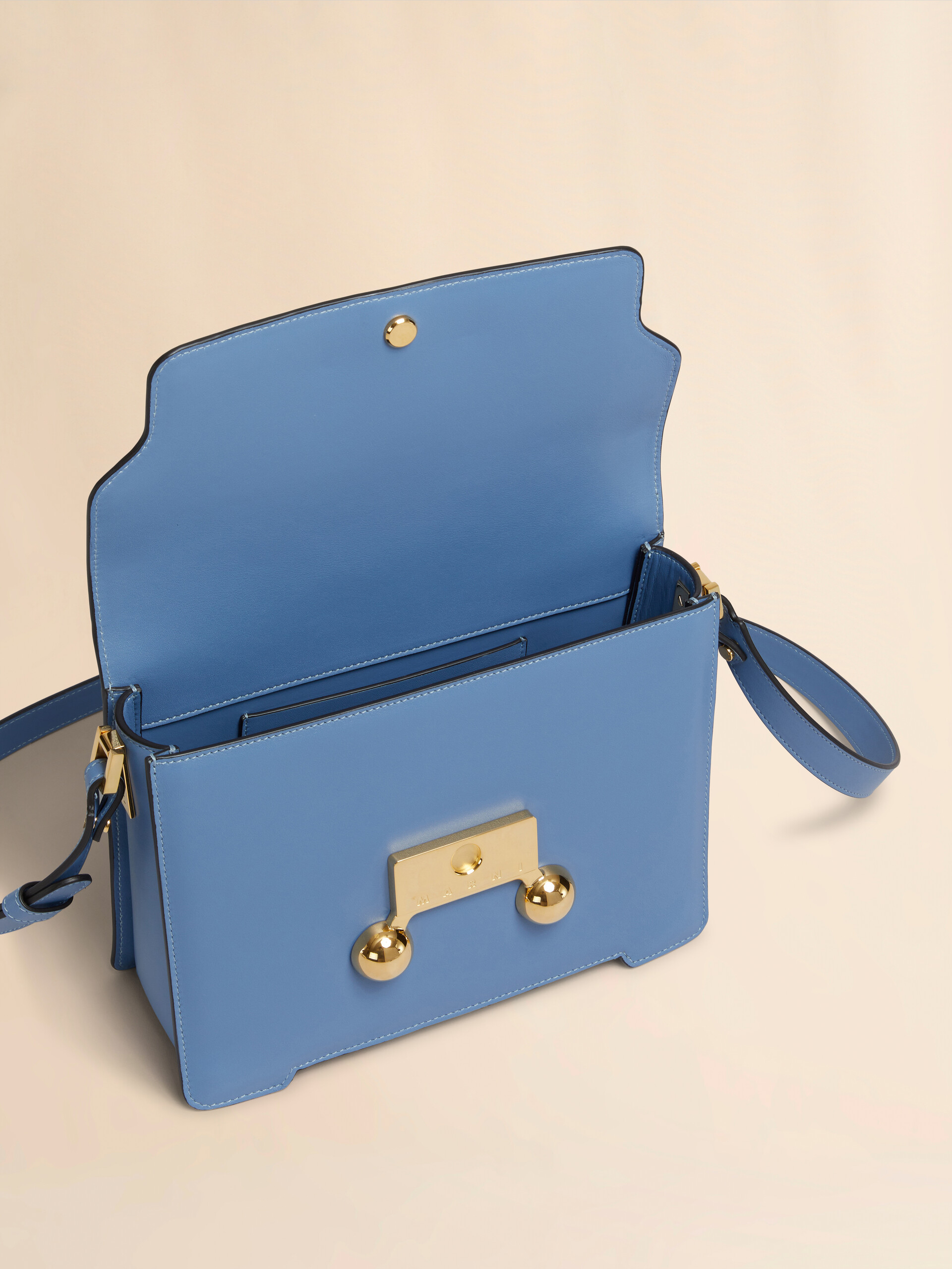 Blue leather Trunkaroo medium shoulder bag - Shoulder Bags - Image 3