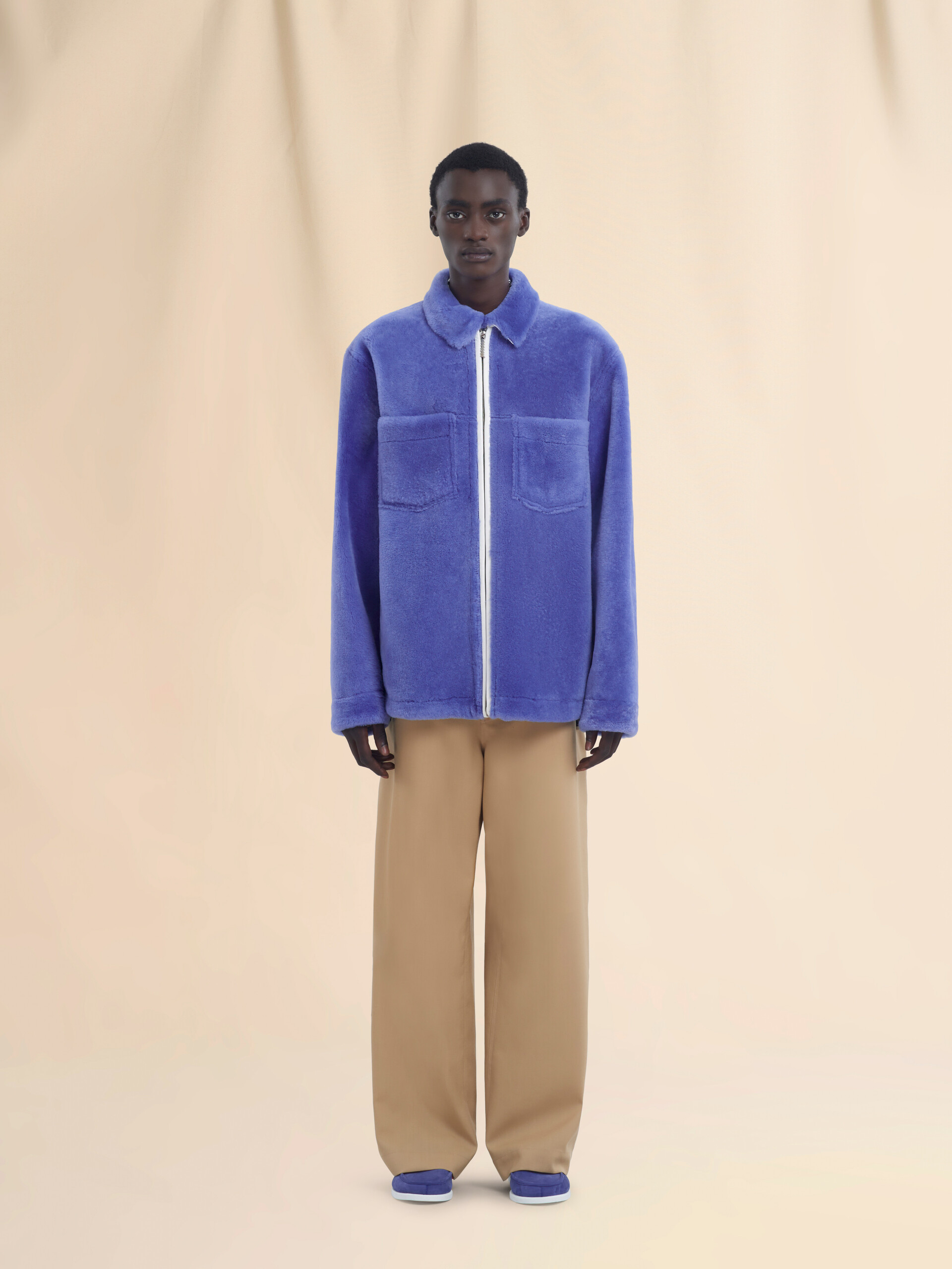 Light blue shaved shearling jacket - Jackets - Image 2