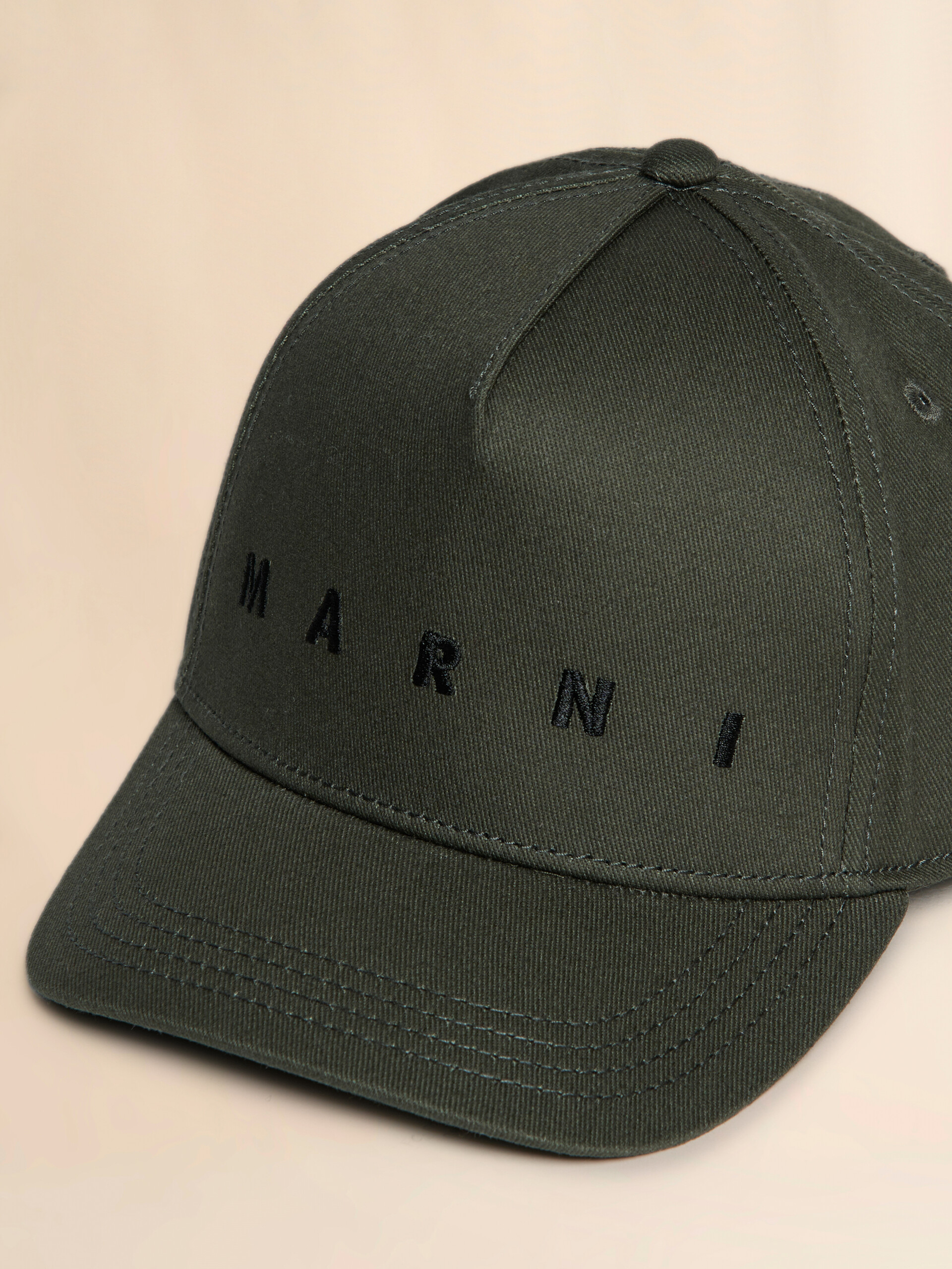 Green cotton baseball cap with embroidered logo - Caps - Image 3