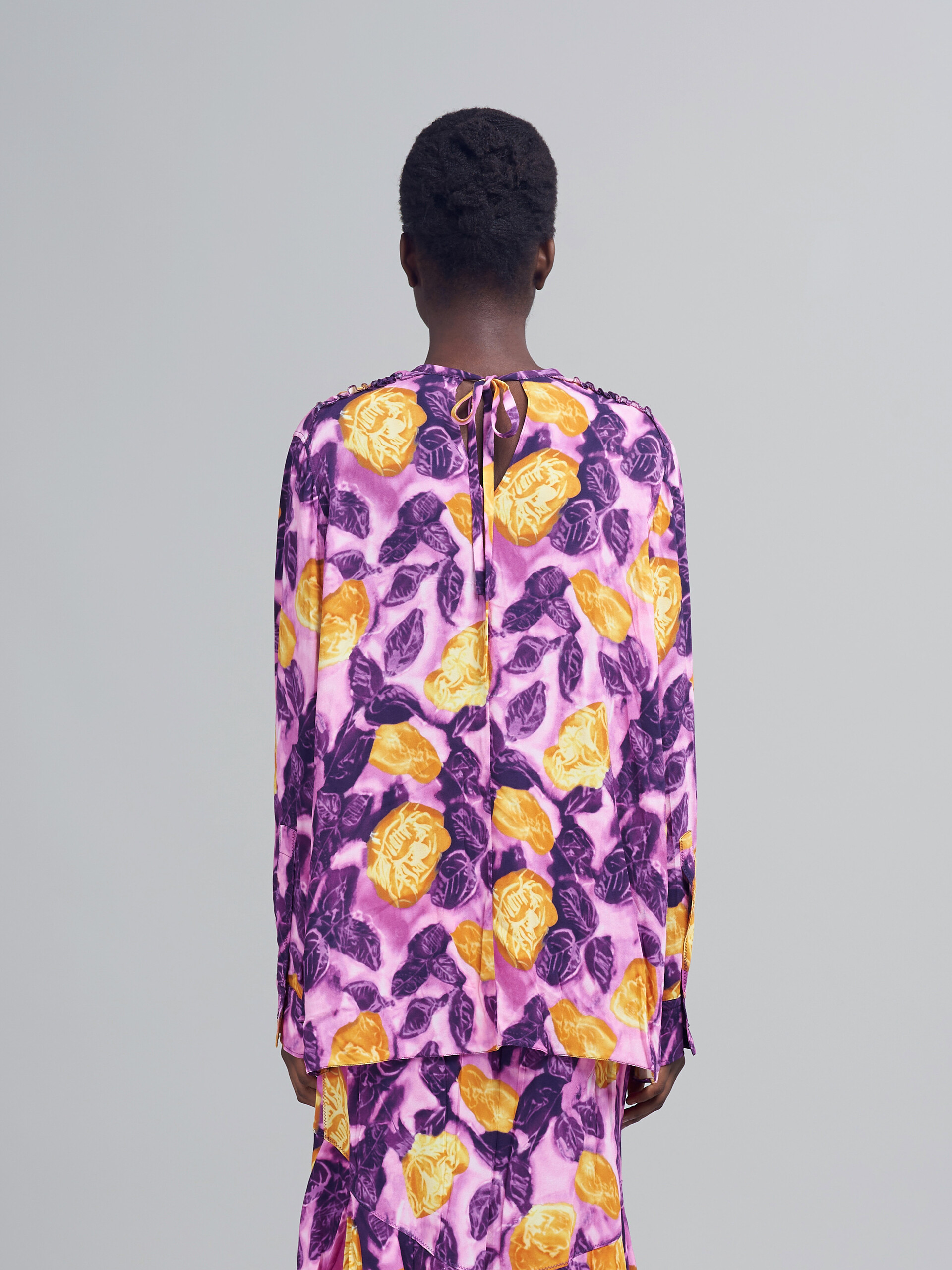 Camisa de sablé de viscosa con estampado Morning Blossom - Camisas - Image 3