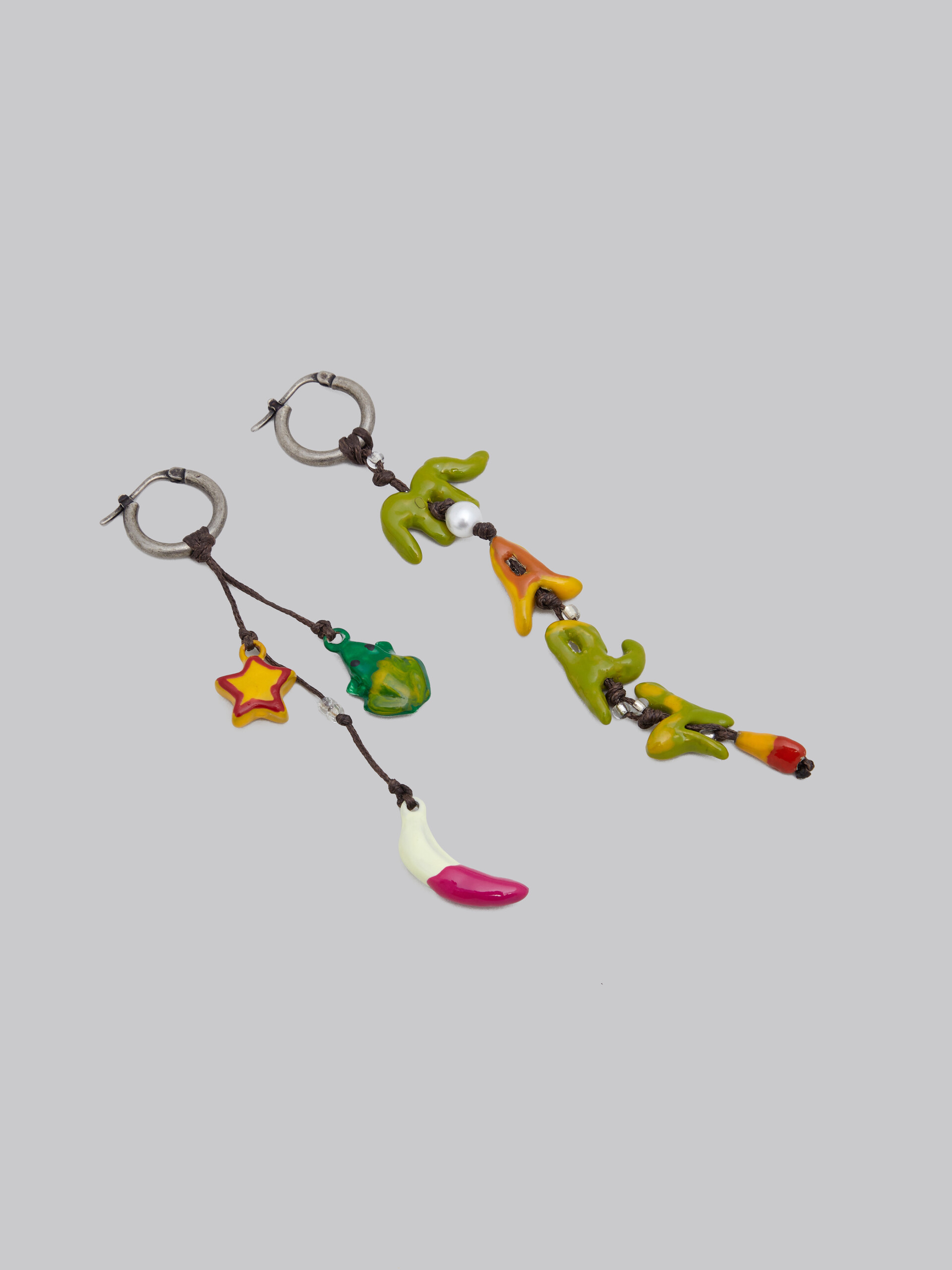 Marni x No Vacancy Inn - Earrings with green red and yellow pendants - Earrings - Image 4