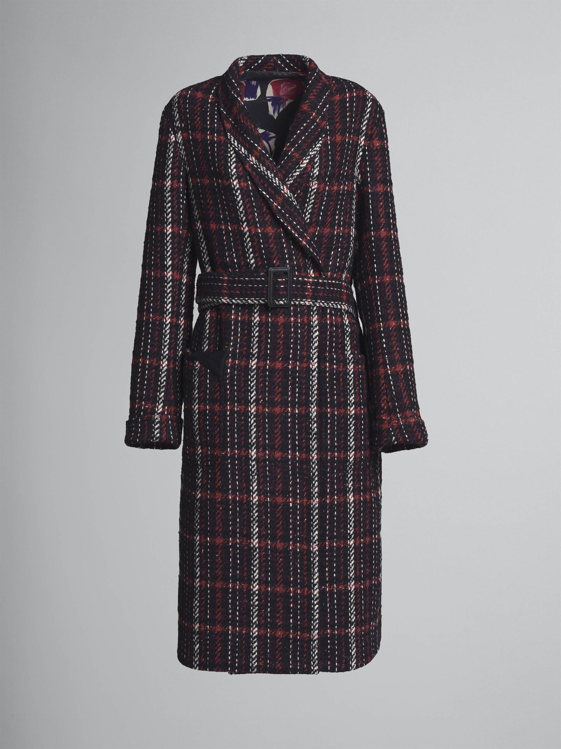 Reversible speckled tweed coat - Coat - Image 1