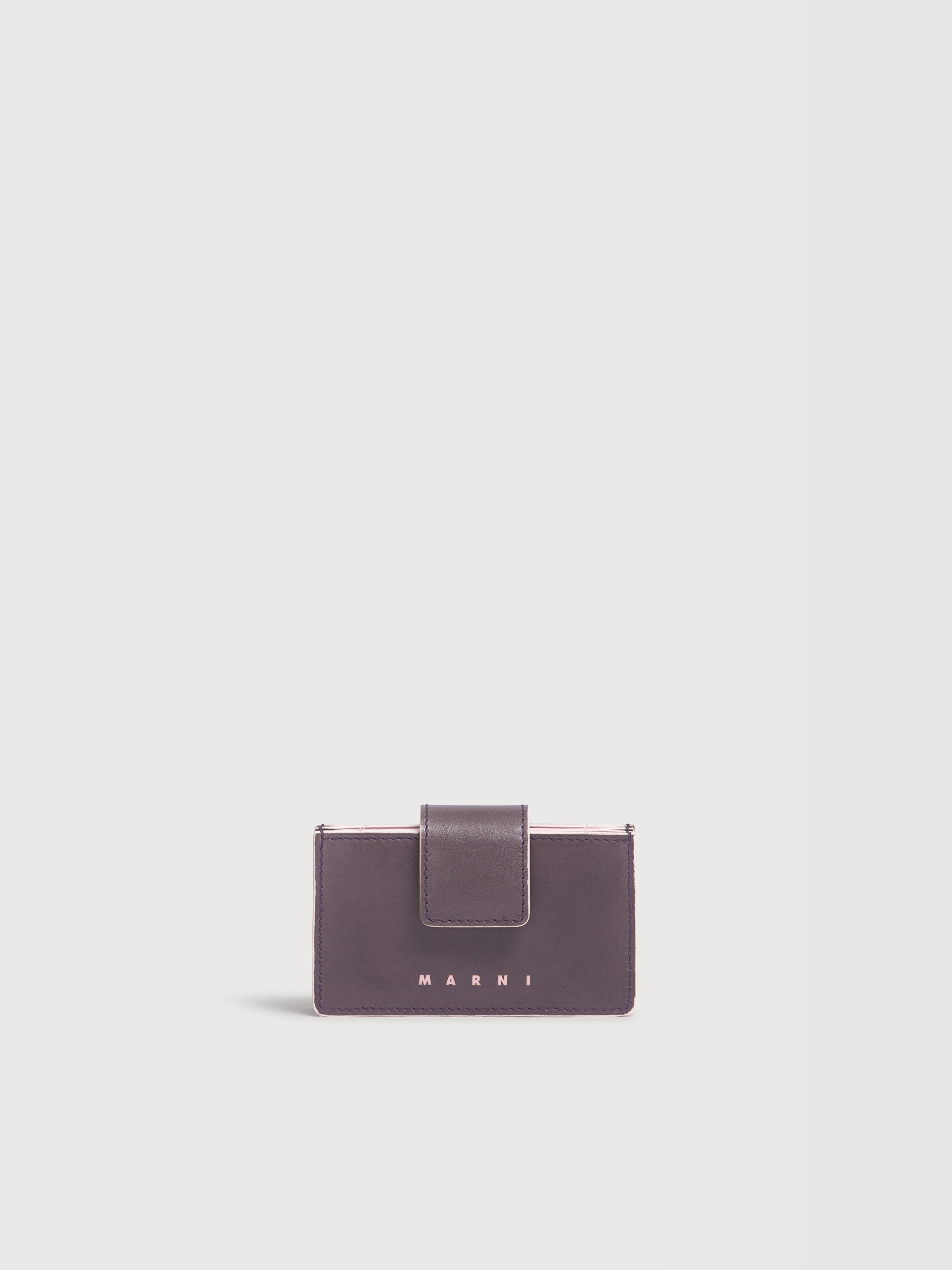 Porte-cartes en cuir violet - Portefeuilles - Image 1