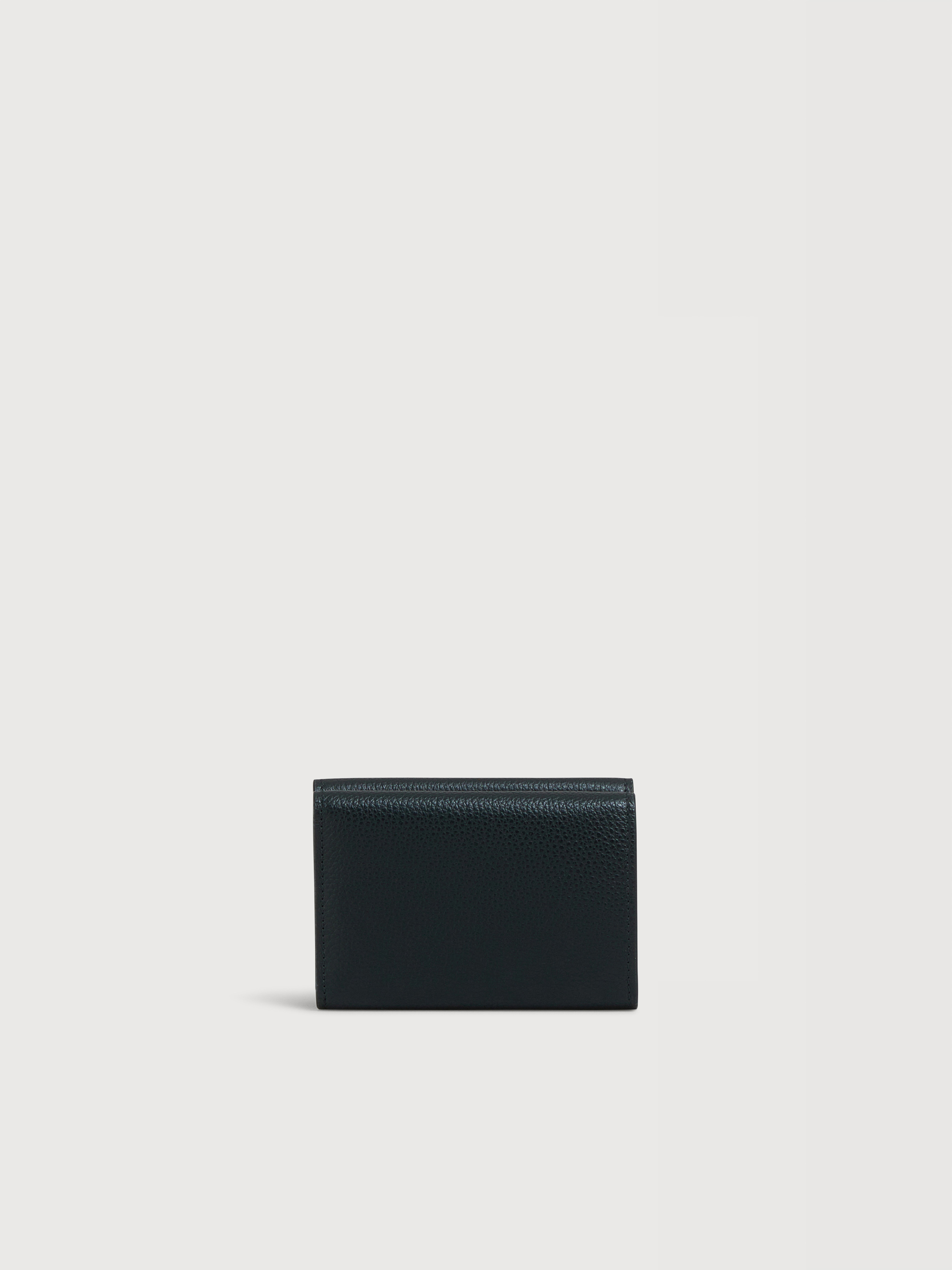 Black leather trifold wallet with Marni Mending embroidery - Wallets - Image 3