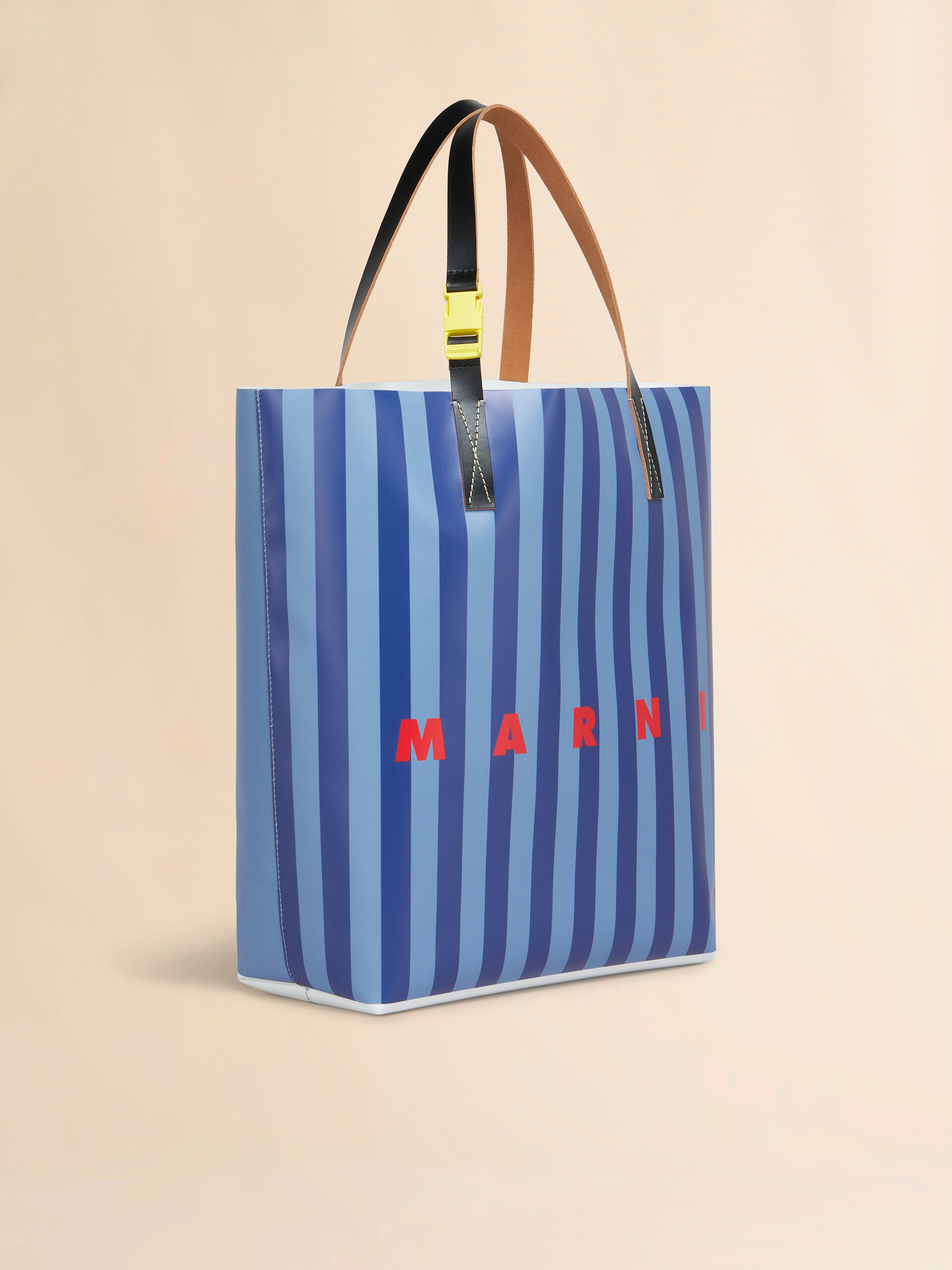 Sac shopping Tribeca à rayures bleues avec logo Marni - Sacs cabas - Image 5