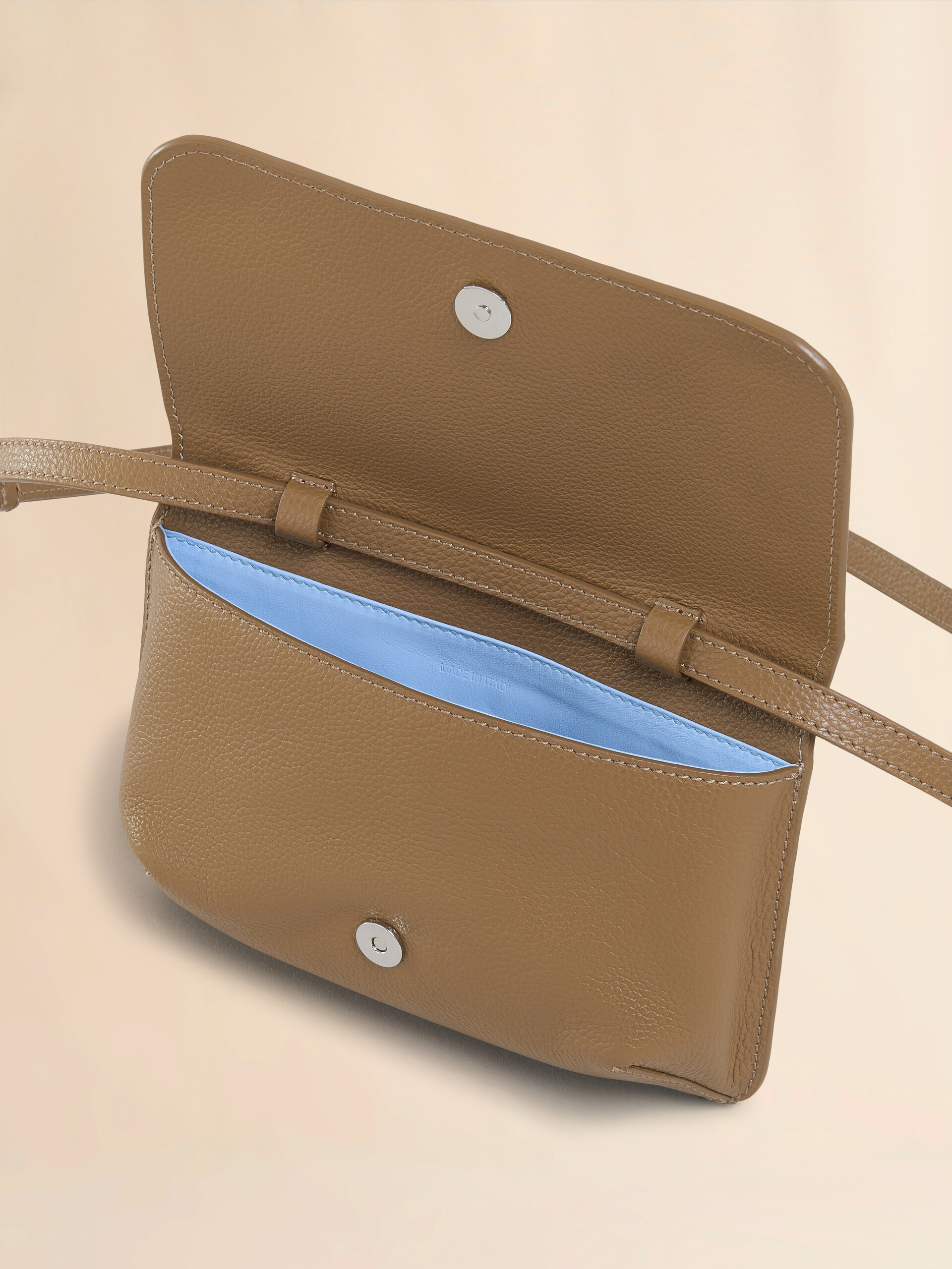 Blue leather shoulder bag with Marni Mending - Pochettes - Image 3