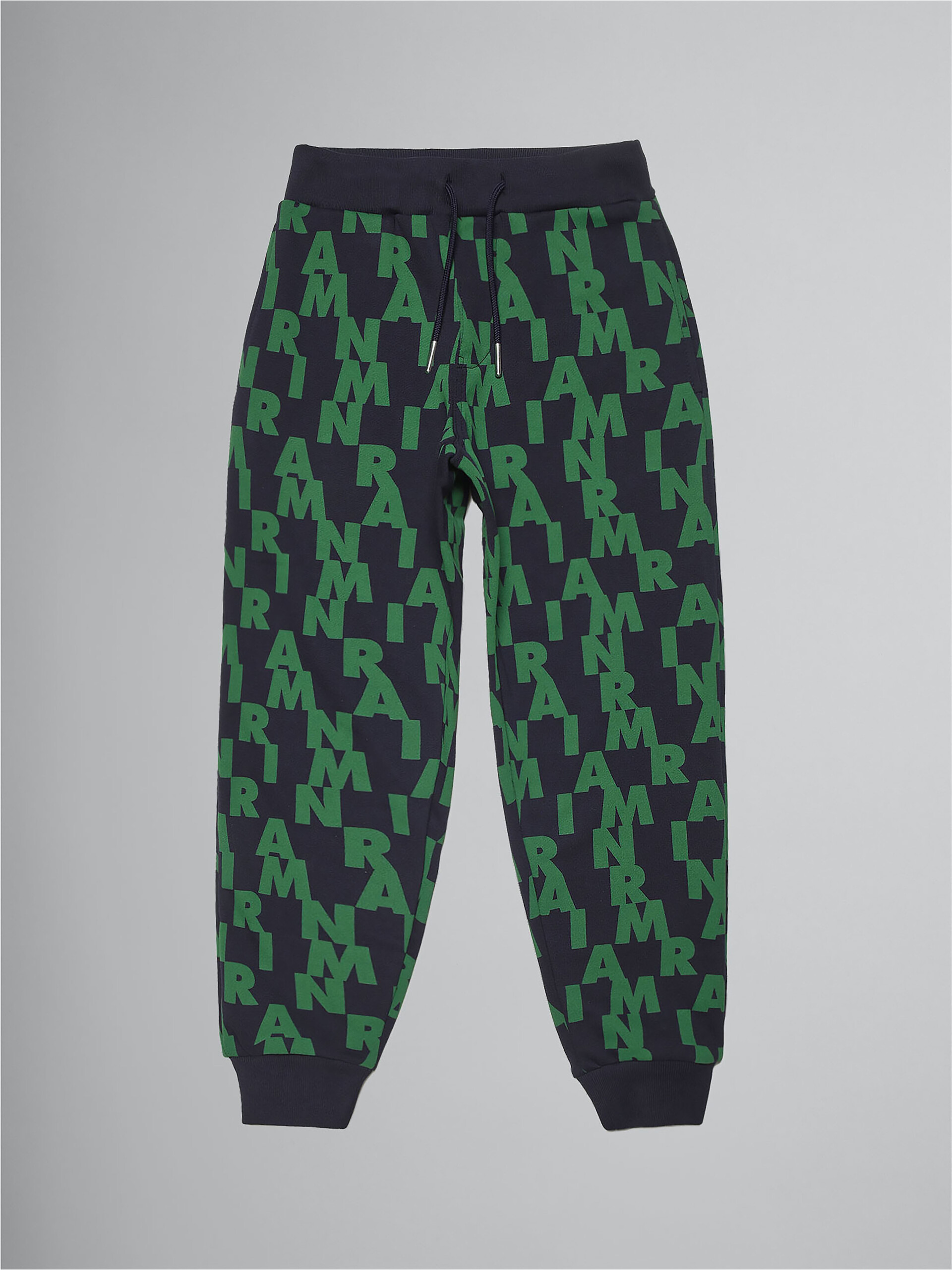 Fleece trousers with all-over Marni pattern - Pants - Image 1