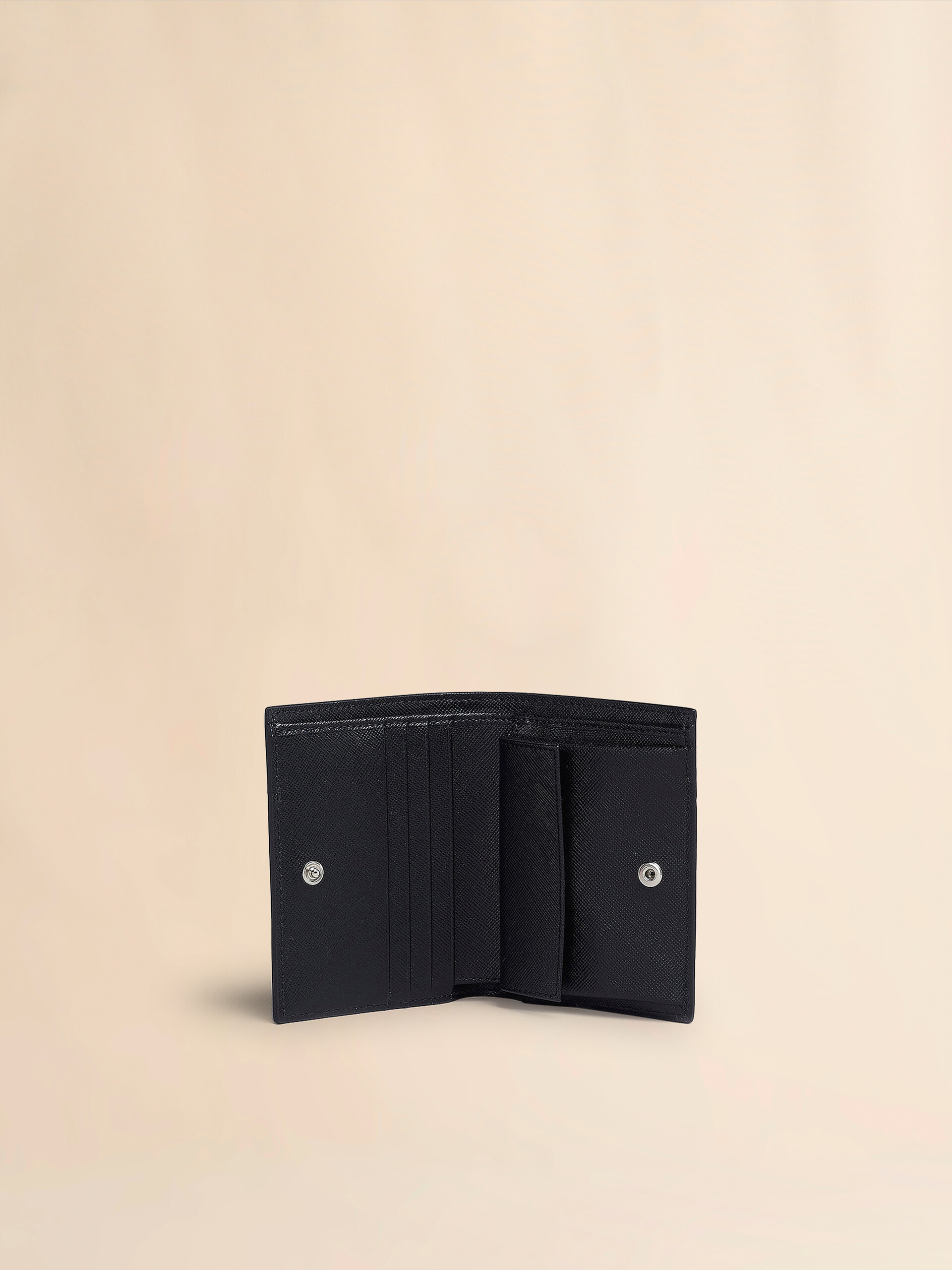 Black saffiano leather bi-fold wallet - Wallets - Image 2