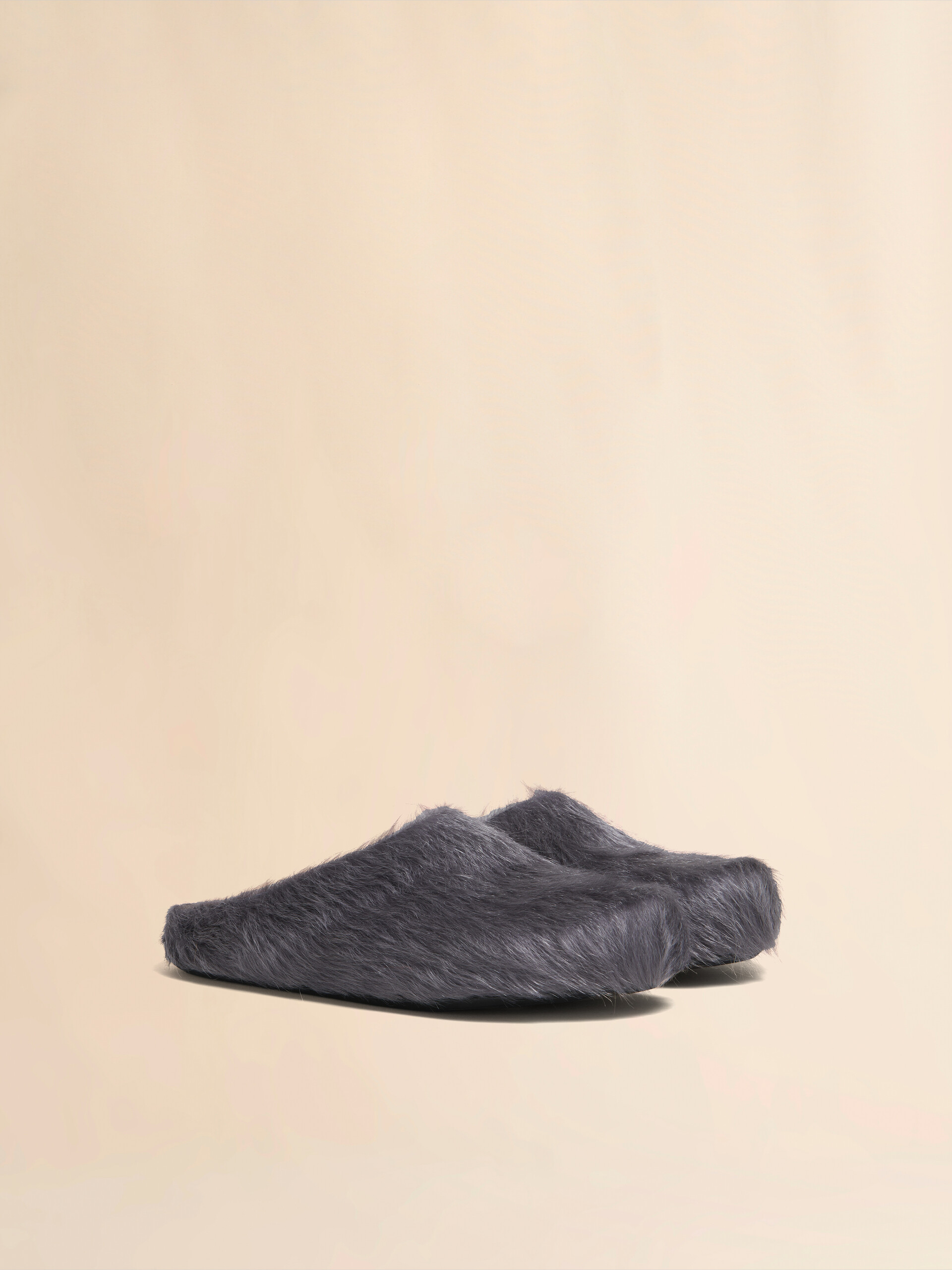 Blue long hair calfskin Fussbett sabot - Clogs - Image 2