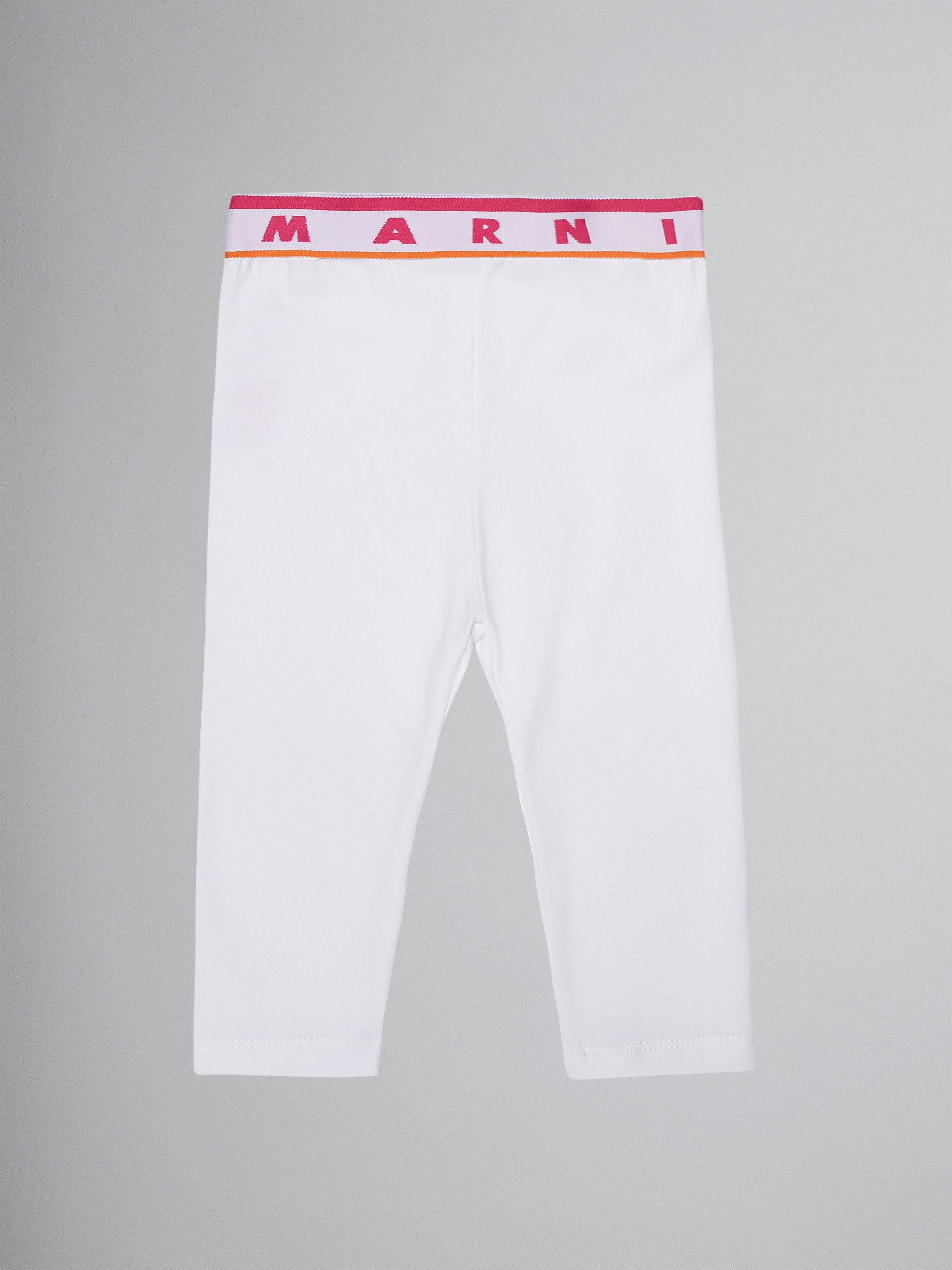 Leggings corti logo in jersey elasticizzato bianco - Pantaloni - Image 1