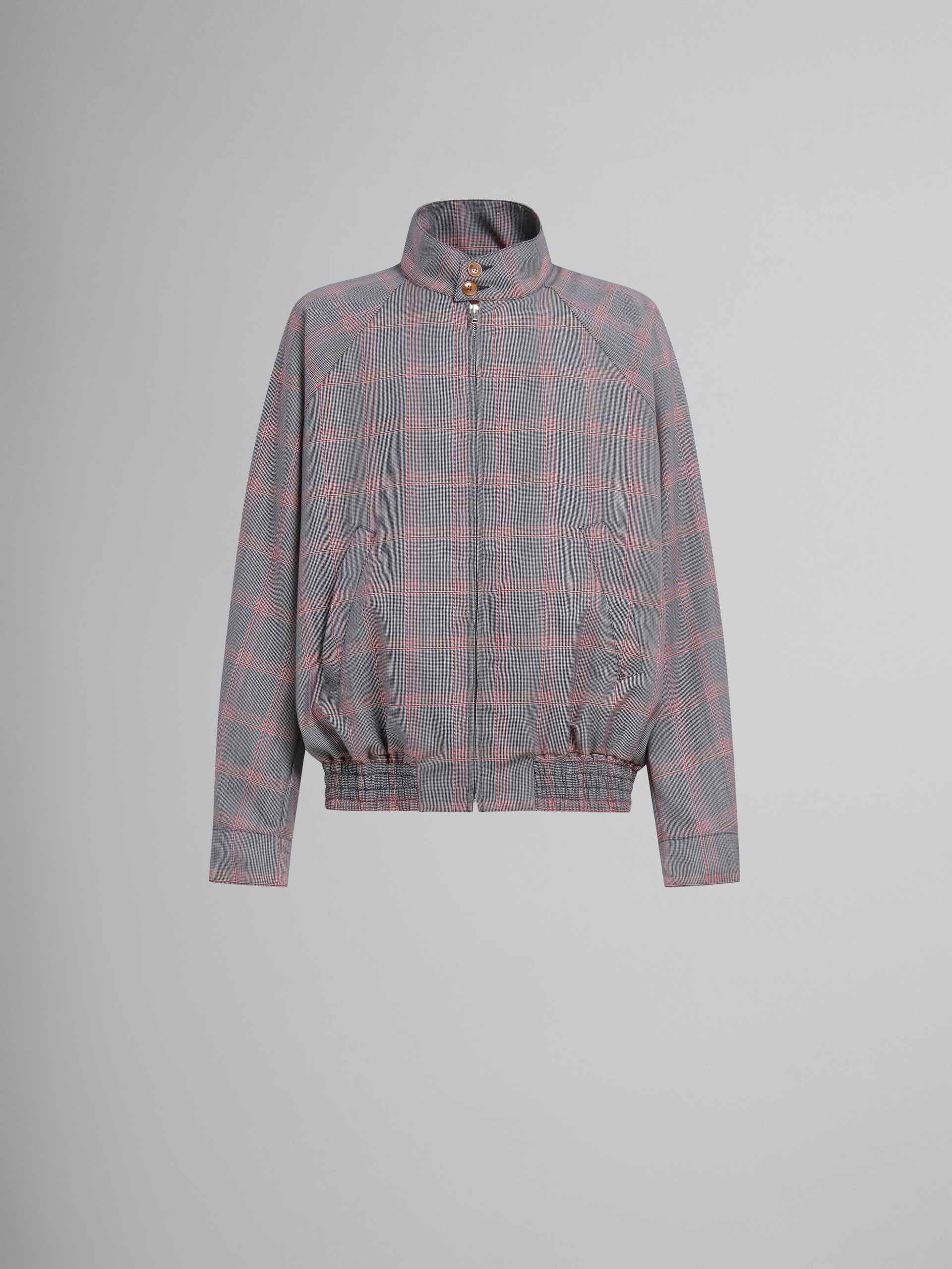 Orange checked tech wool bomber - Jackets - Image 1