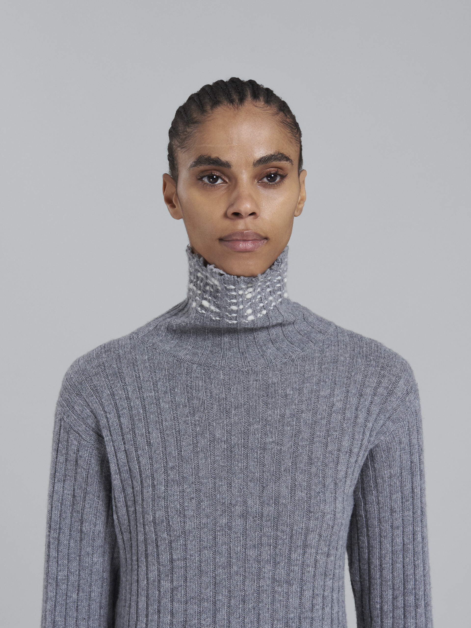 Grey knitted turtleneck - Pullovers - Image 4