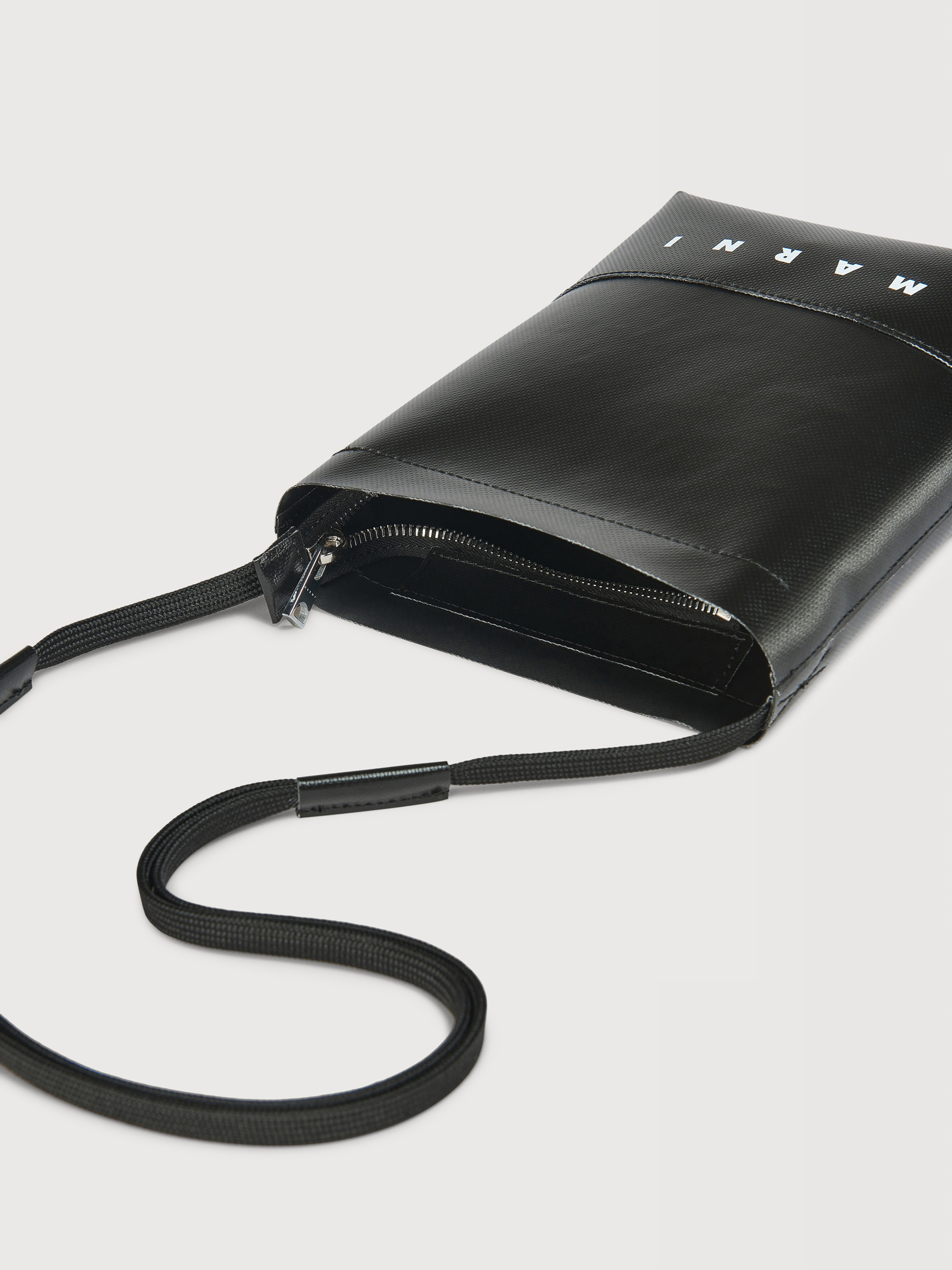 Black Tribeca crossbody bag with shoelace strap - Shoulder Bags - Image 4