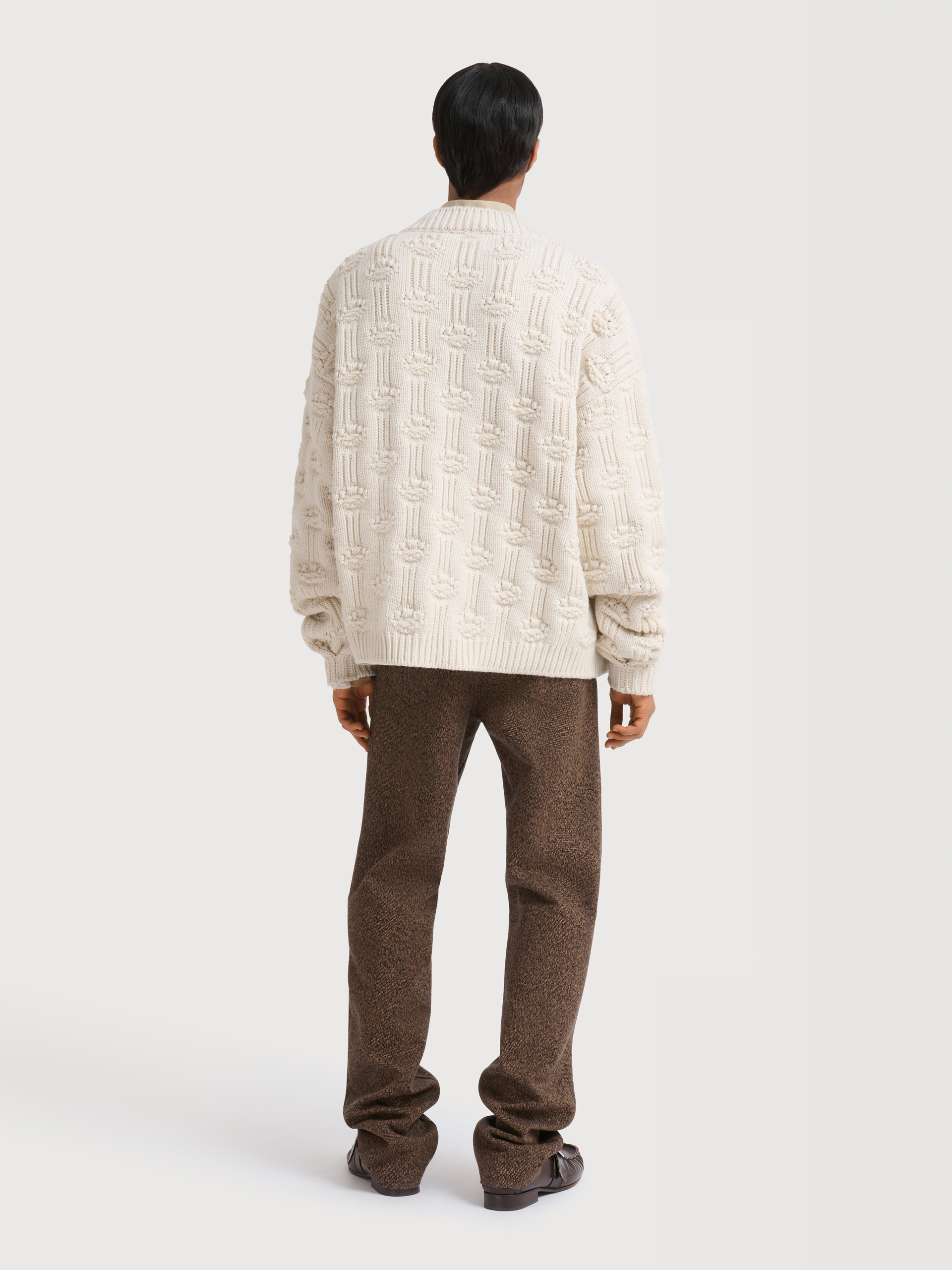 Pantal&oacute;n de lana y algod&oacute;n moulin&eacute; marr&oacute;n - Pantalones - Image 4