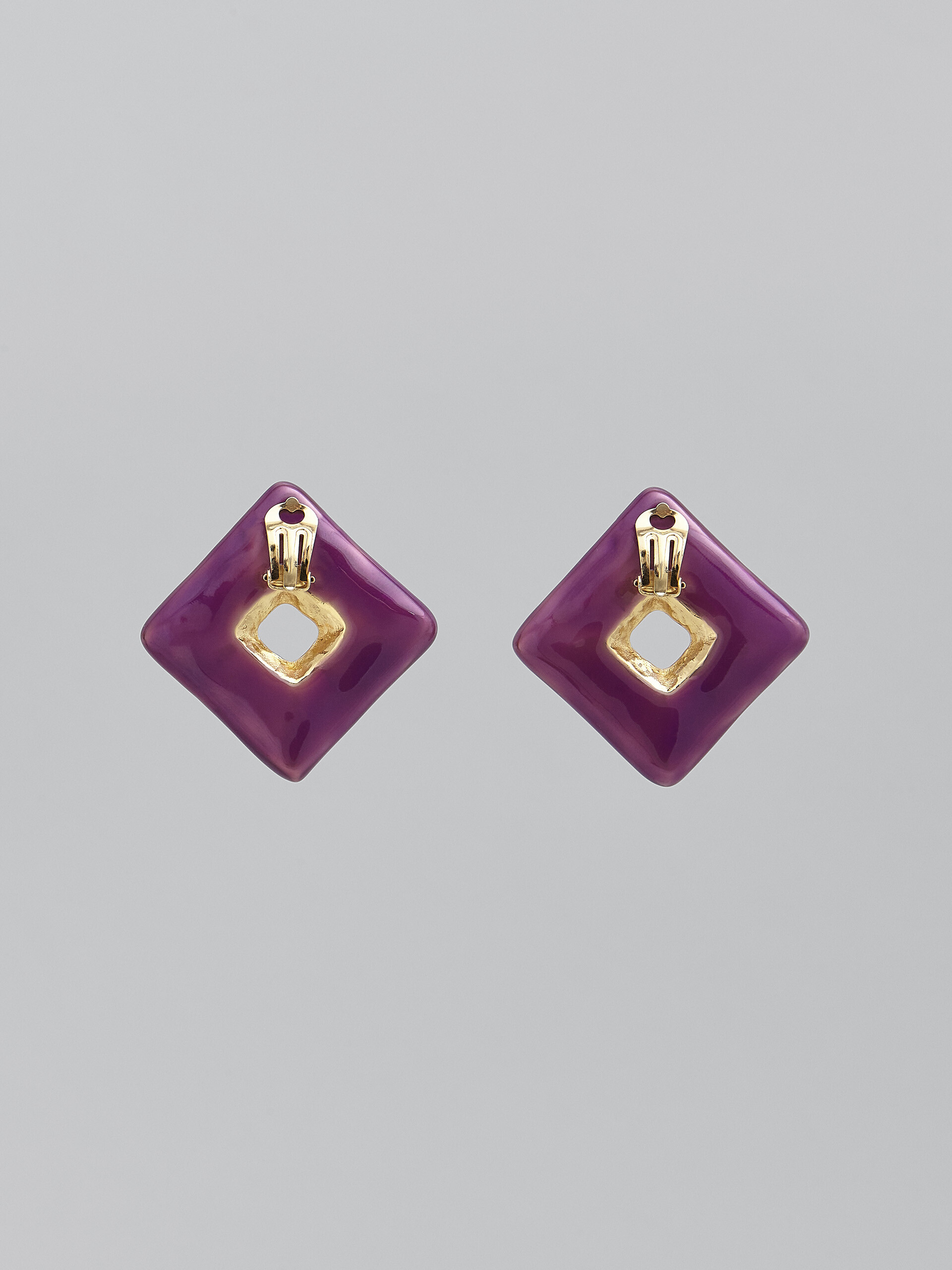 TRAPEZE purple earrings - Earrings - Image 3