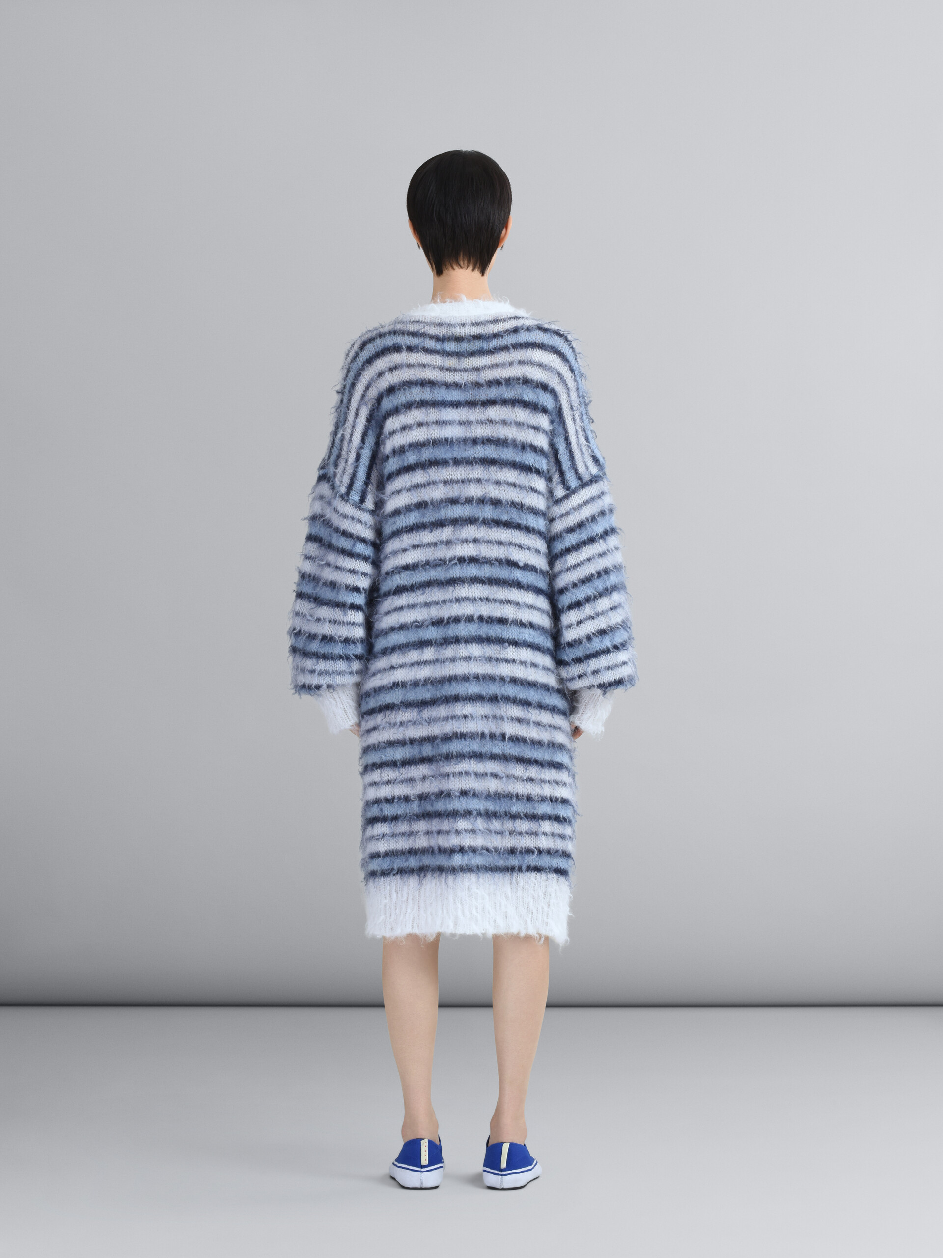 Striped Iconic mohair long cardigan - Pullovers - Image 3