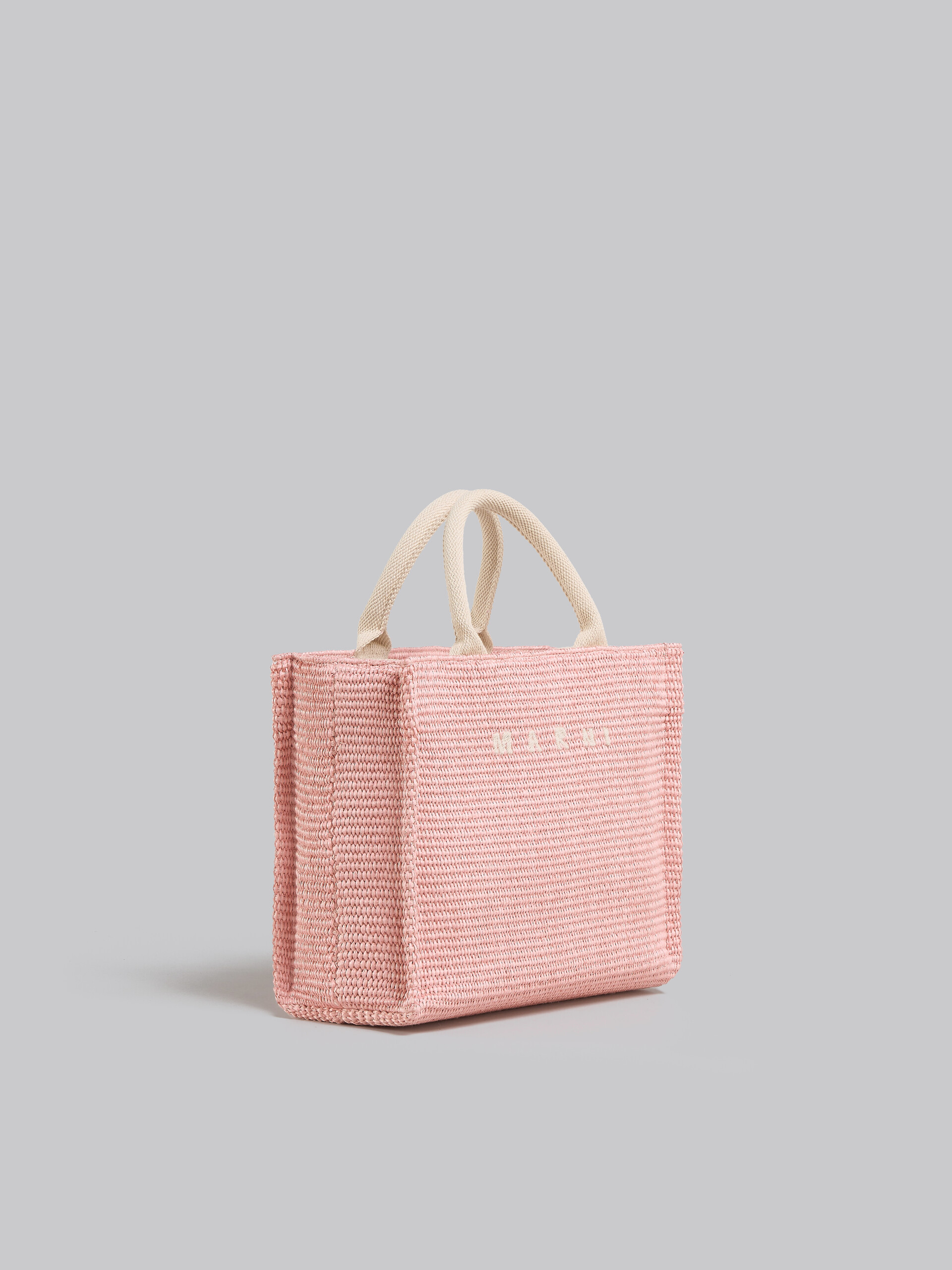 Tote Bag Piccola in tessuto effetto rafia lilla - Borse shopping - Image 6