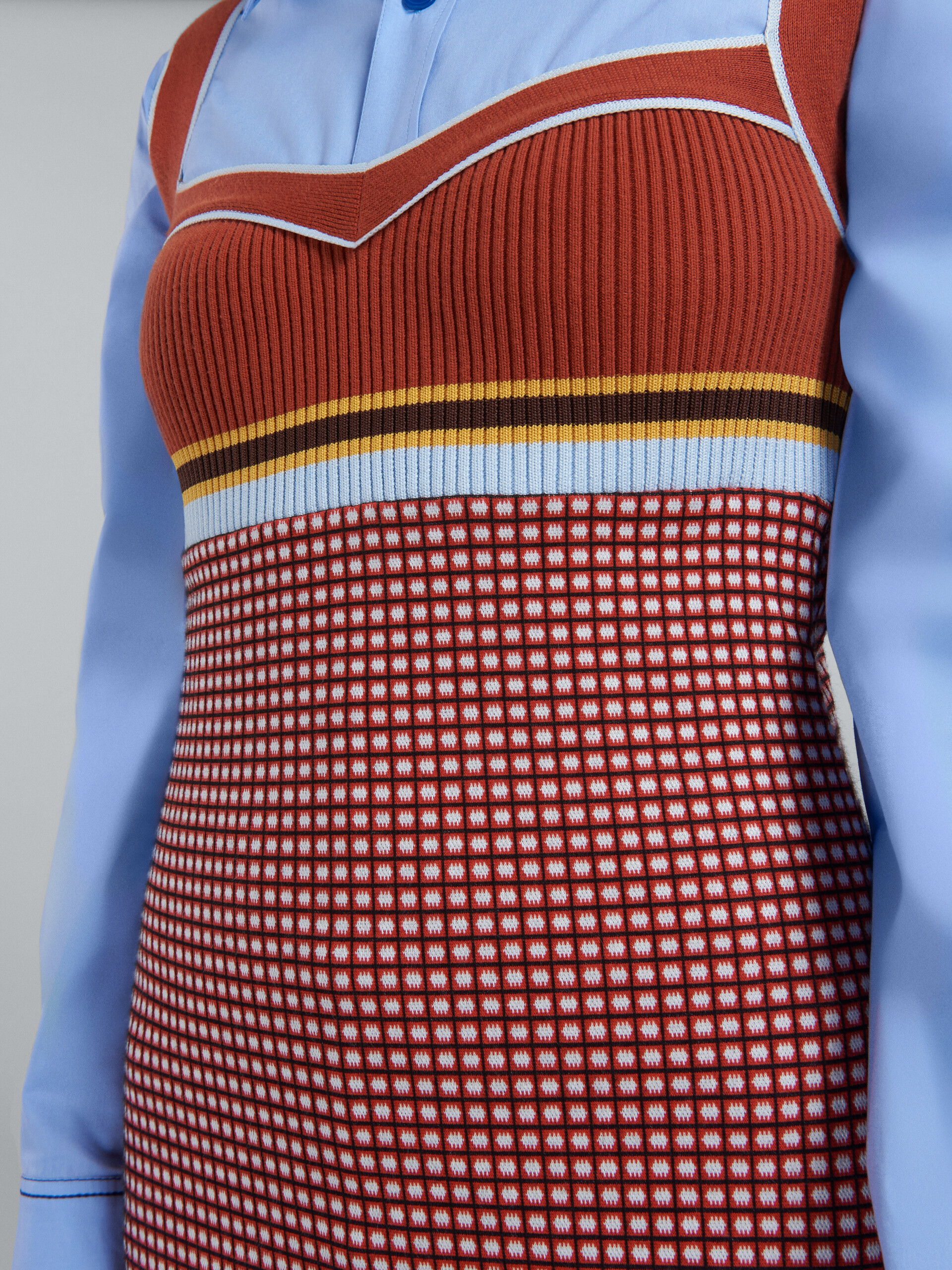 オレンジ ジャカードファブリック製シースドレス - ドレス - Image 5