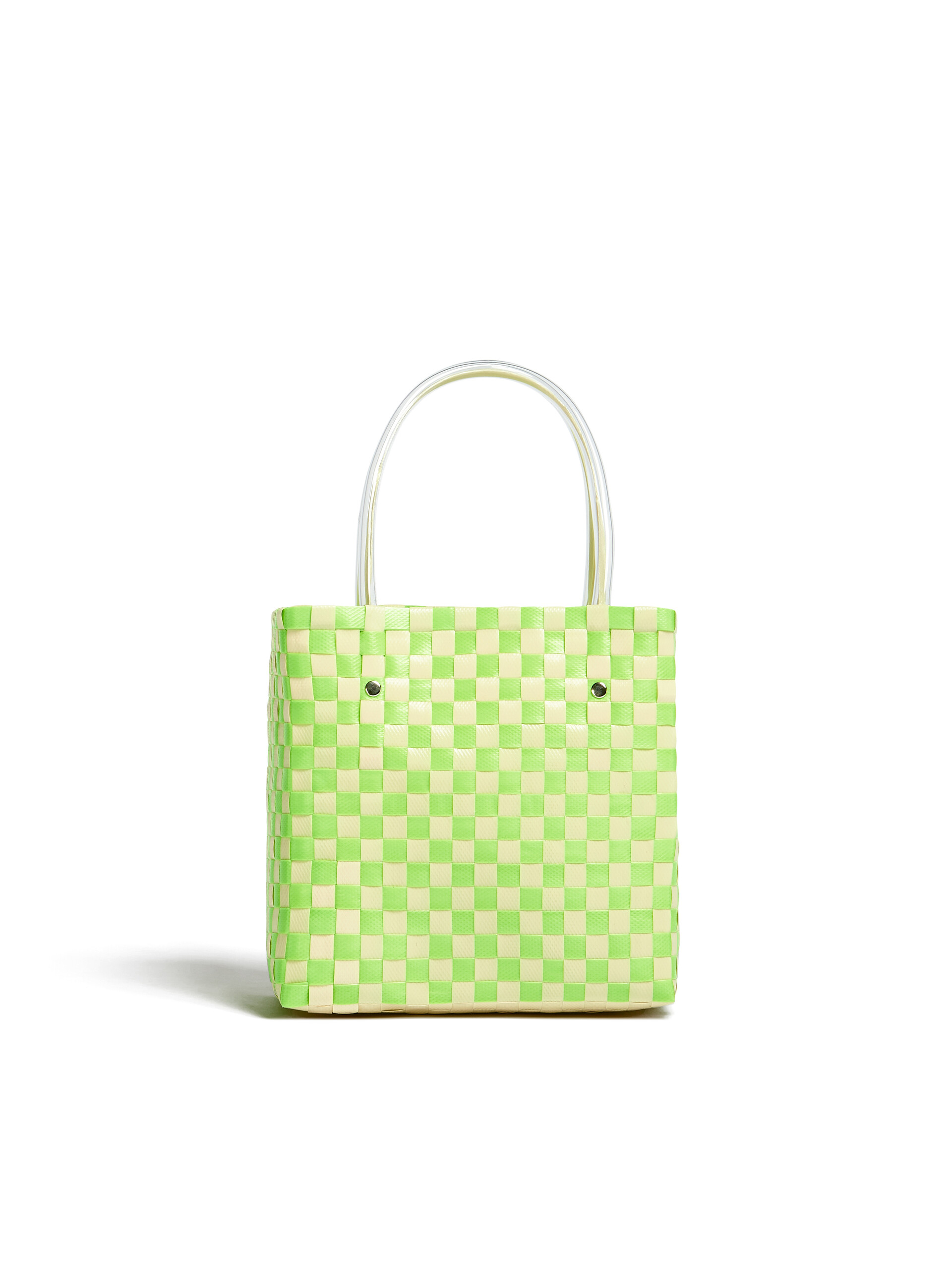 MARNI MARKET shopping bag in green woven material with M logo - Bags - Image 3