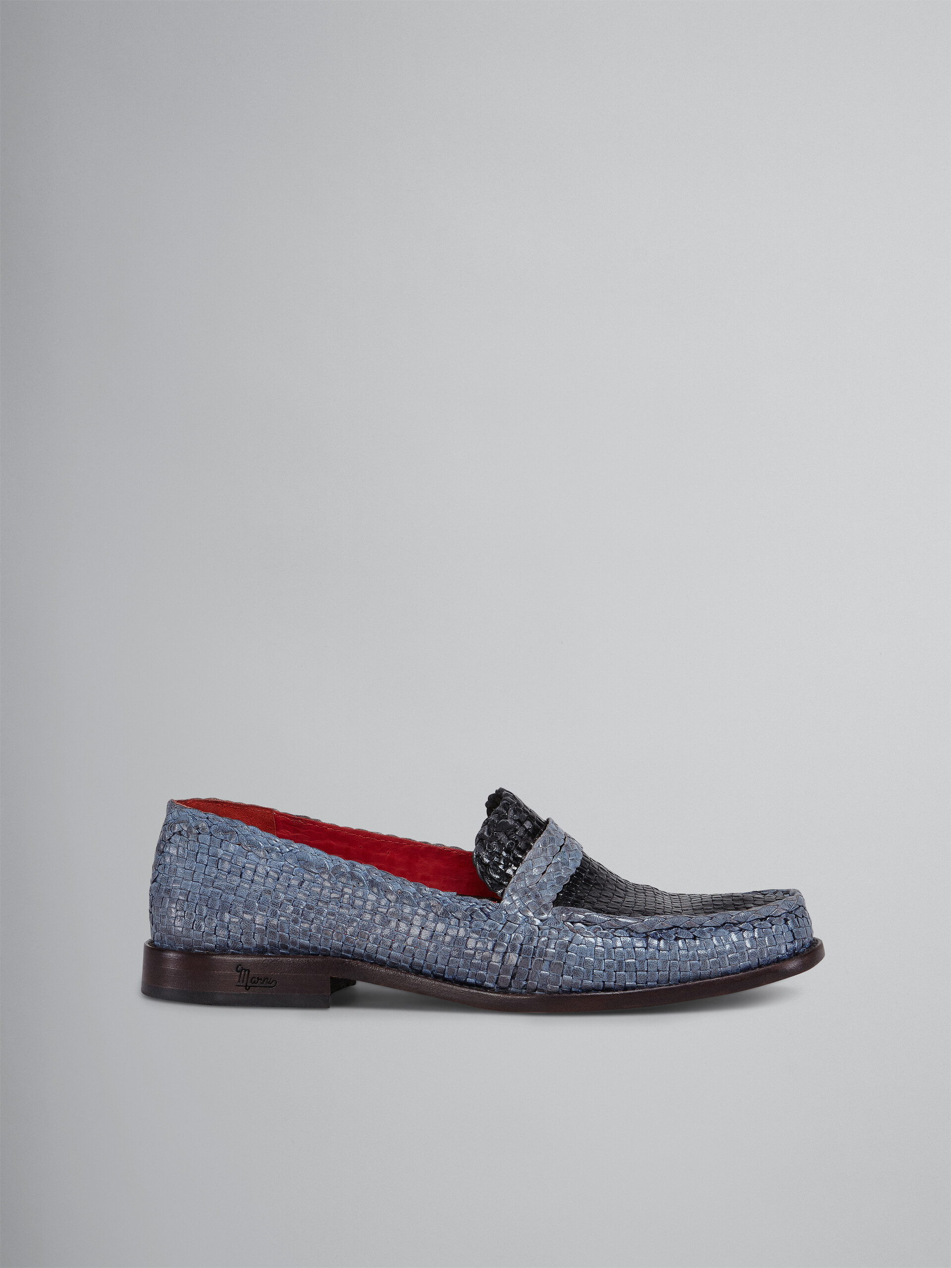 Black and blue woven leather moccasin - Mocassin - Image 1