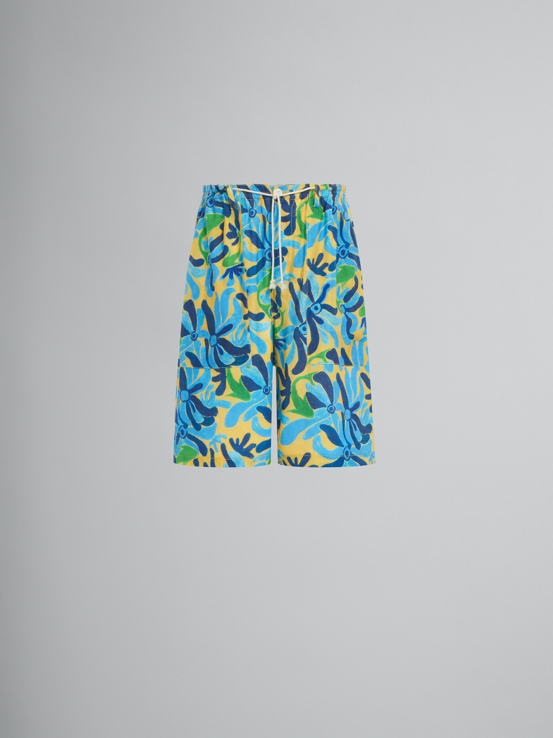 Marni x No Vacancy Inn - Gauze shorts with Chippy Fishes print - Pants - Image 1