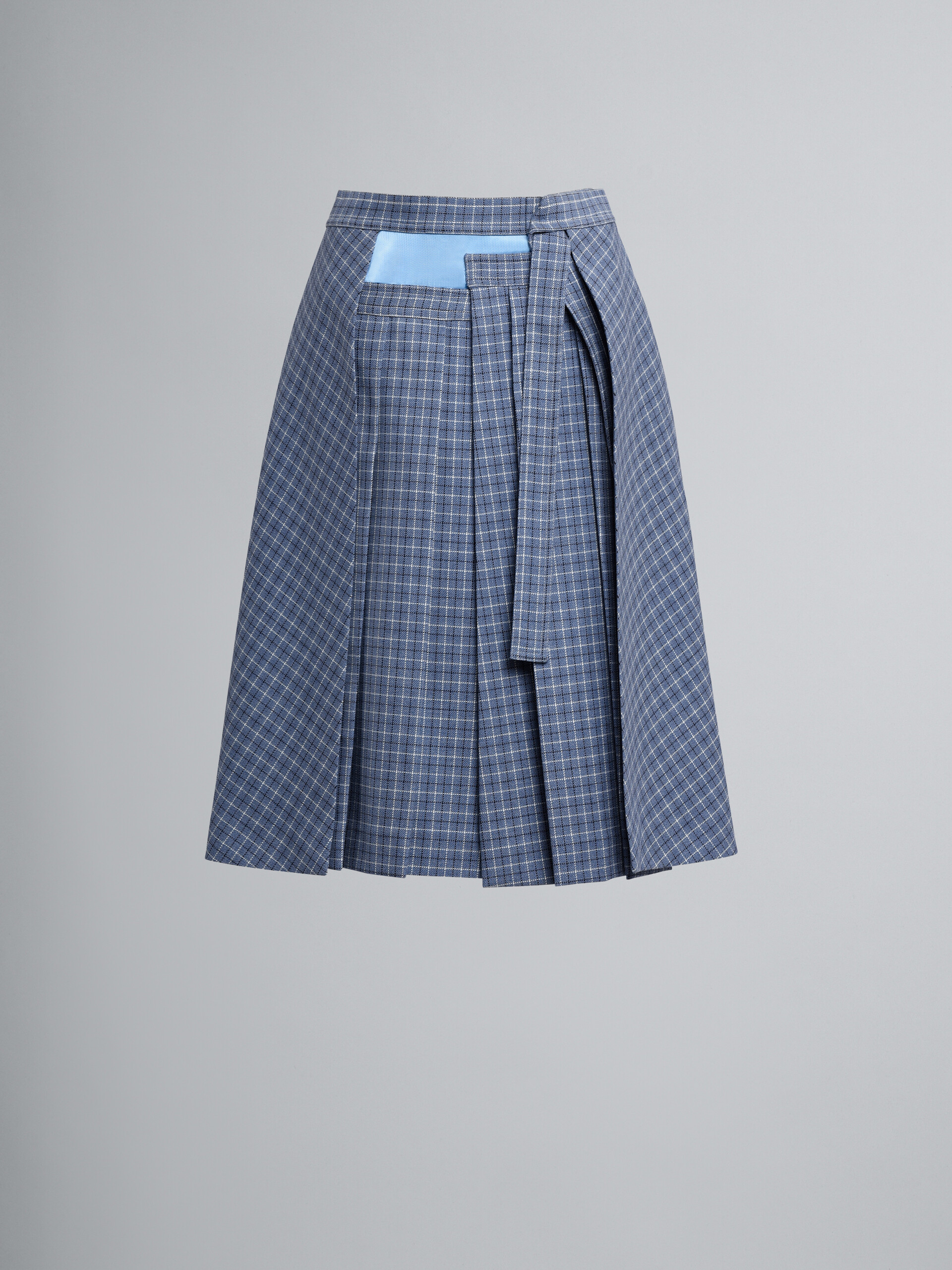 Check wool twill skirt - Skirts - Image 1