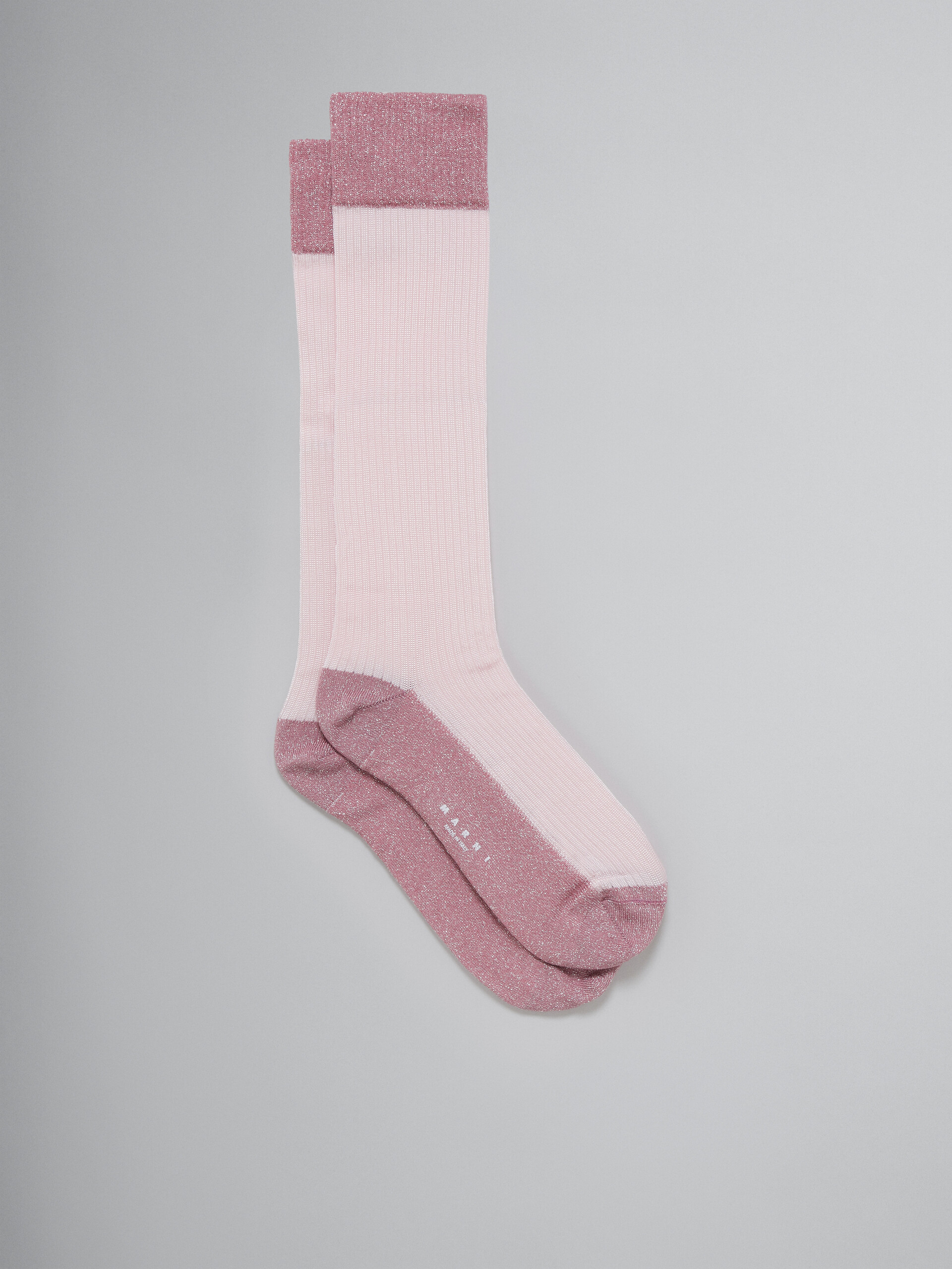 Pink viscose-cotton colour-block socks - Socks - Image 1