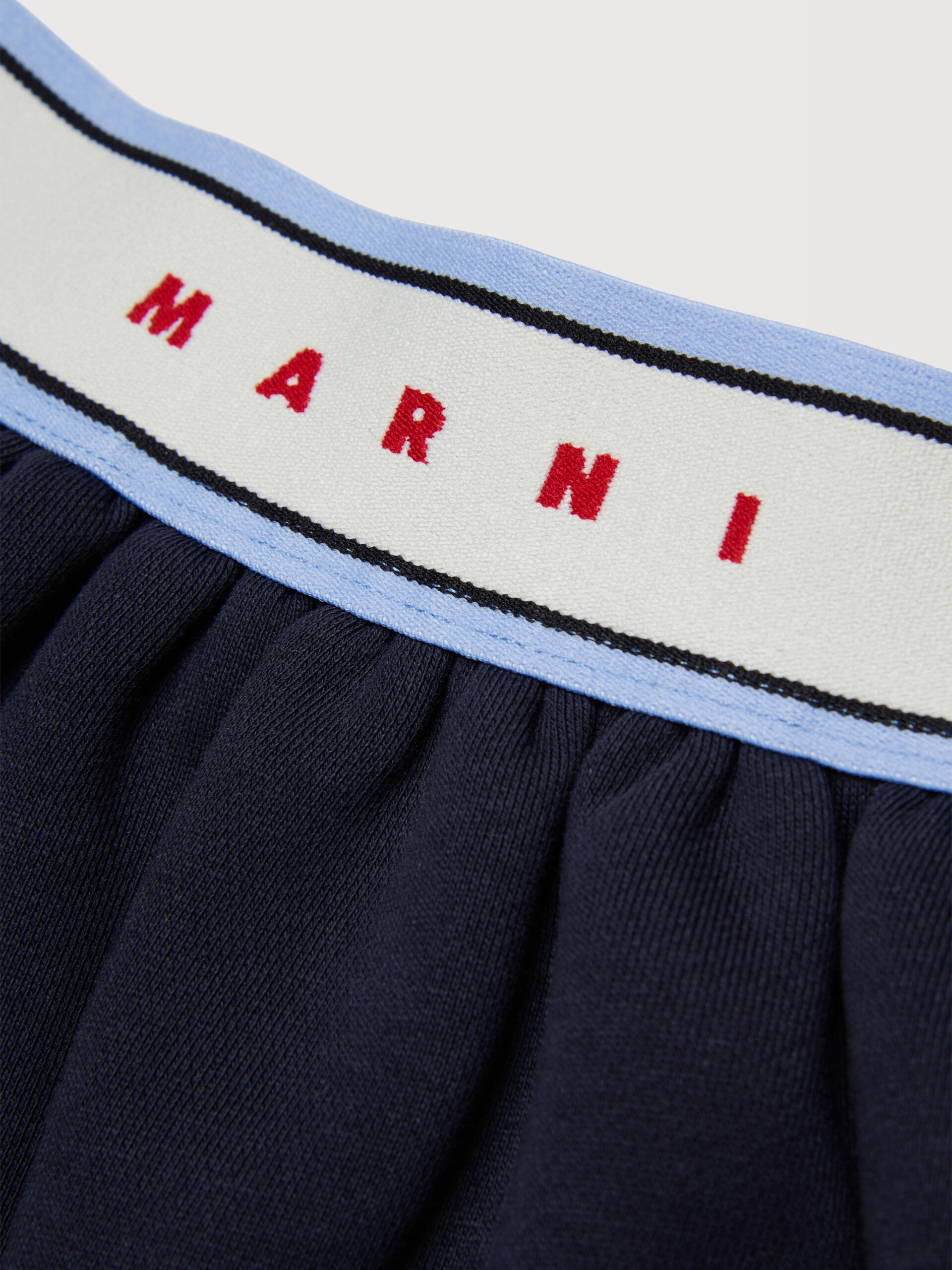 Dark blue cotton mini skirt with elasticated logo waist - Skirts - Image 3