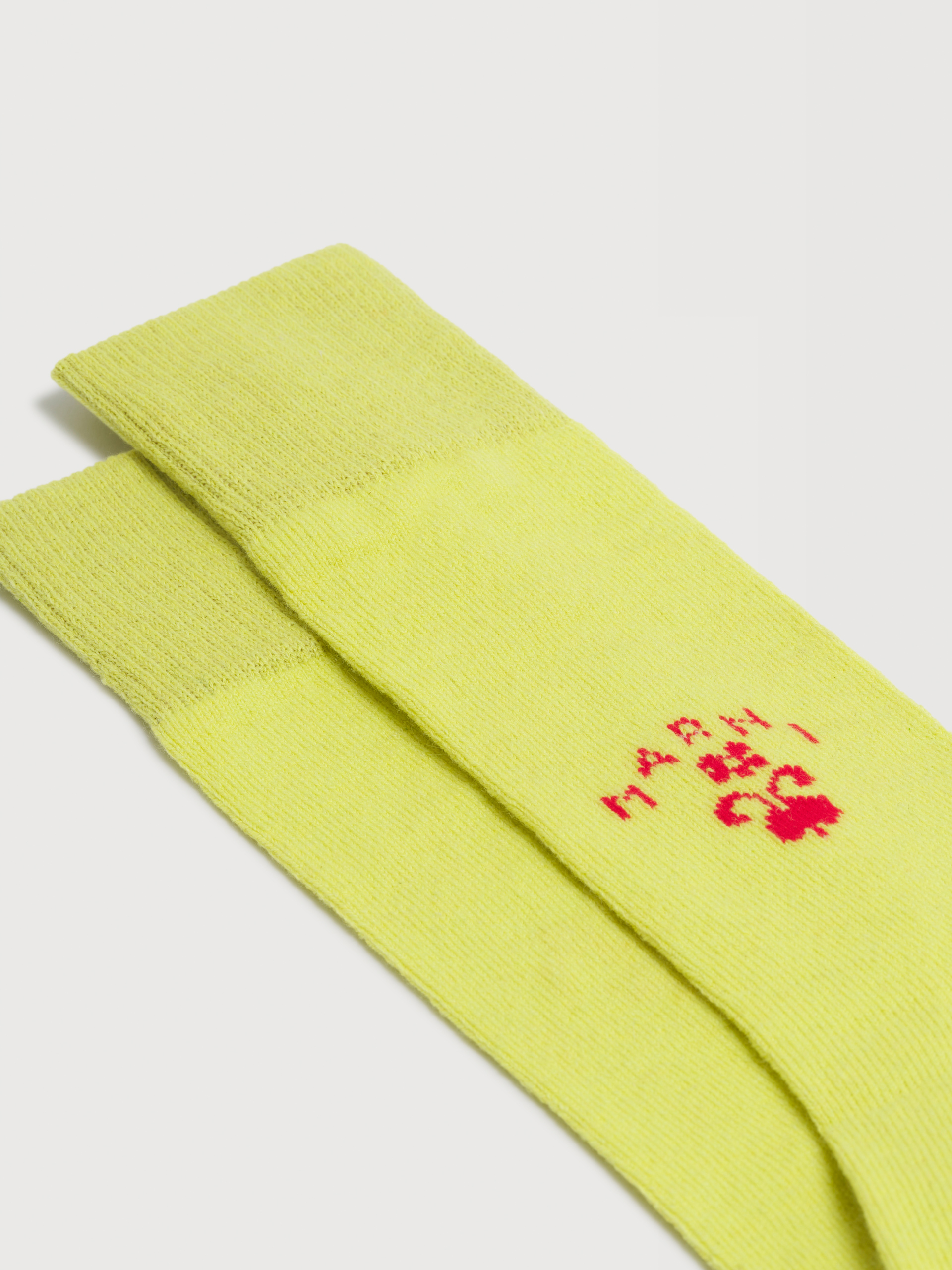 Deep blue wool-cashmere socks with crest logo - Socks - Image 2