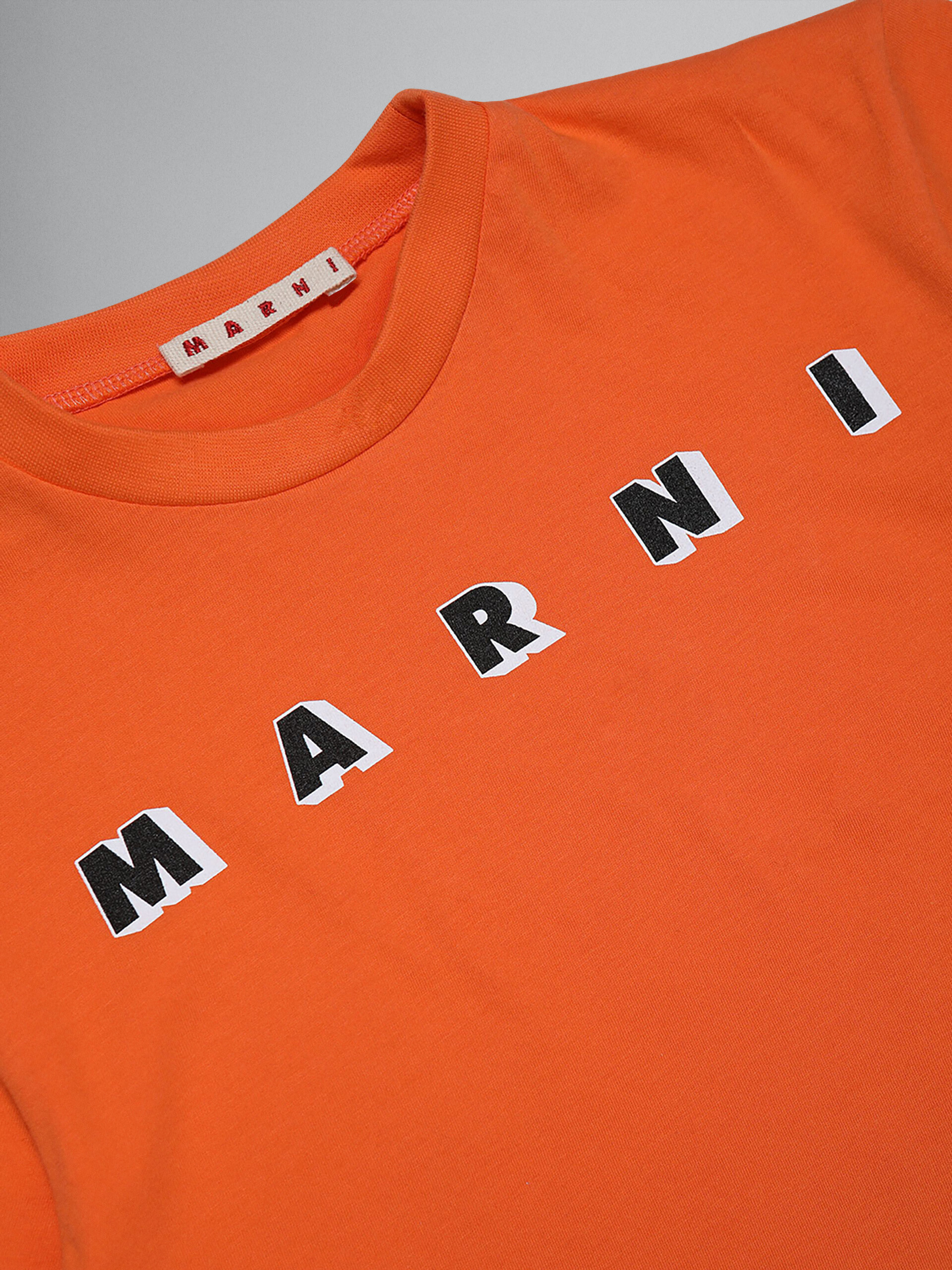 T-shirt logo in jersey di cotone arancio - T-shirt - Image 3