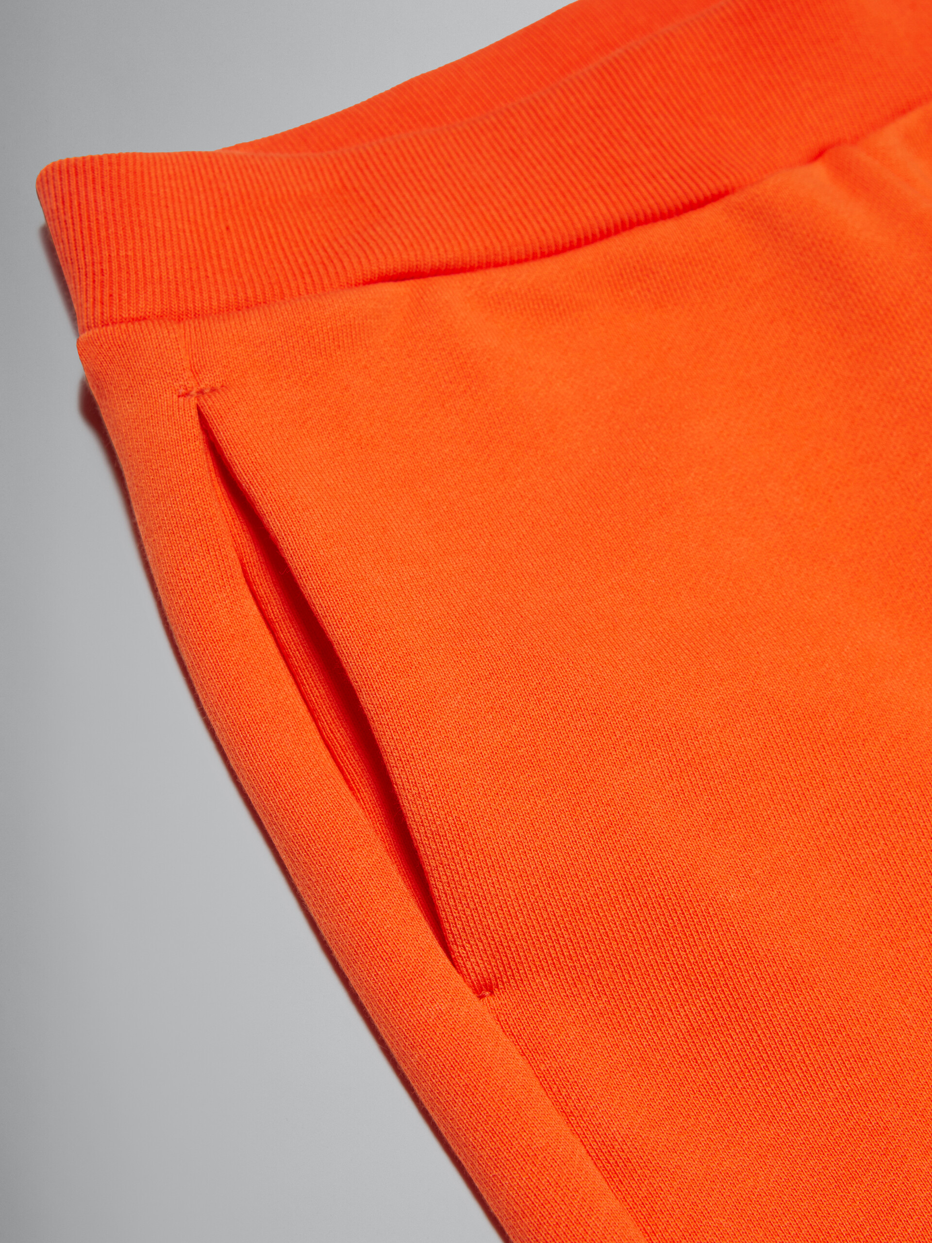 Orange fleece shorts with Round logo - Pants - Image 4