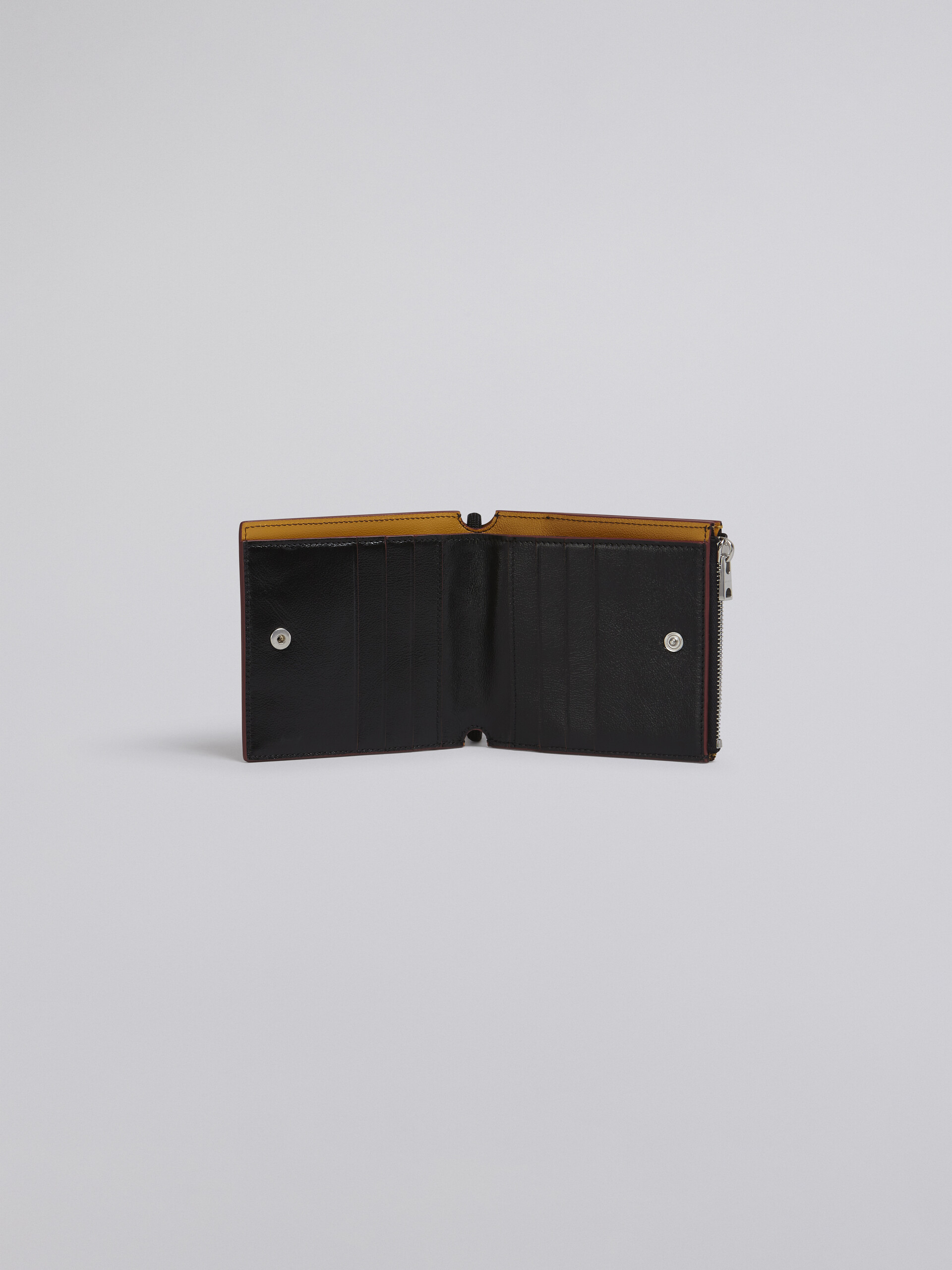 Bi-coloured yellow and black bi-fold MUSEO calfskin wallet - Wallets - Image 2