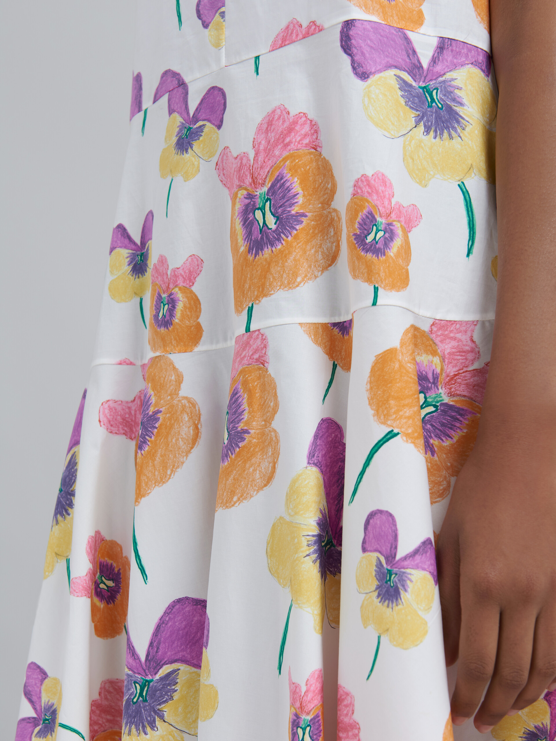 Pansies print poplin dress - Dresses - Image 5