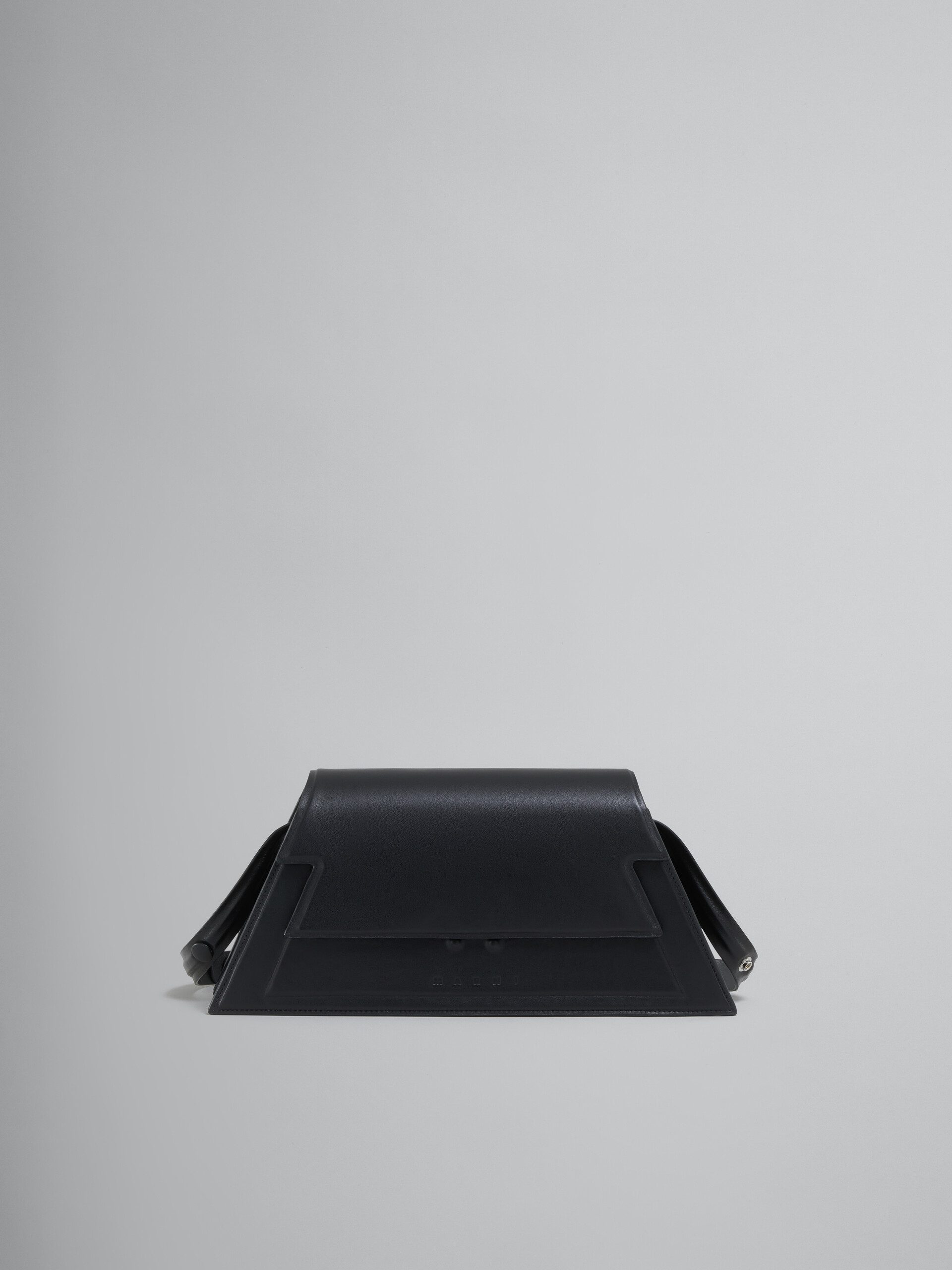 Medium Trunkoise bag in smooth black leather | Marni 