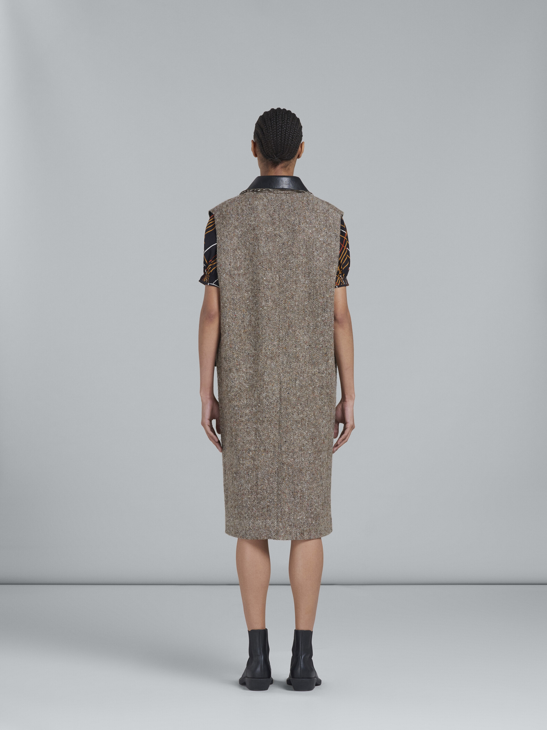 Black and brown nappa and tweed vest - Waistcoat - Image 3