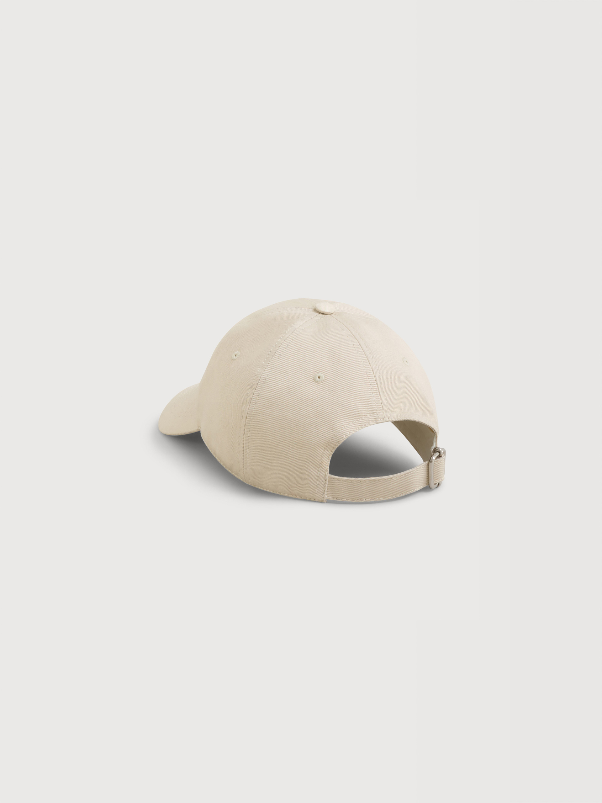 Black organic gabardine baseball cap with embroidered logo - Hats - Image 2