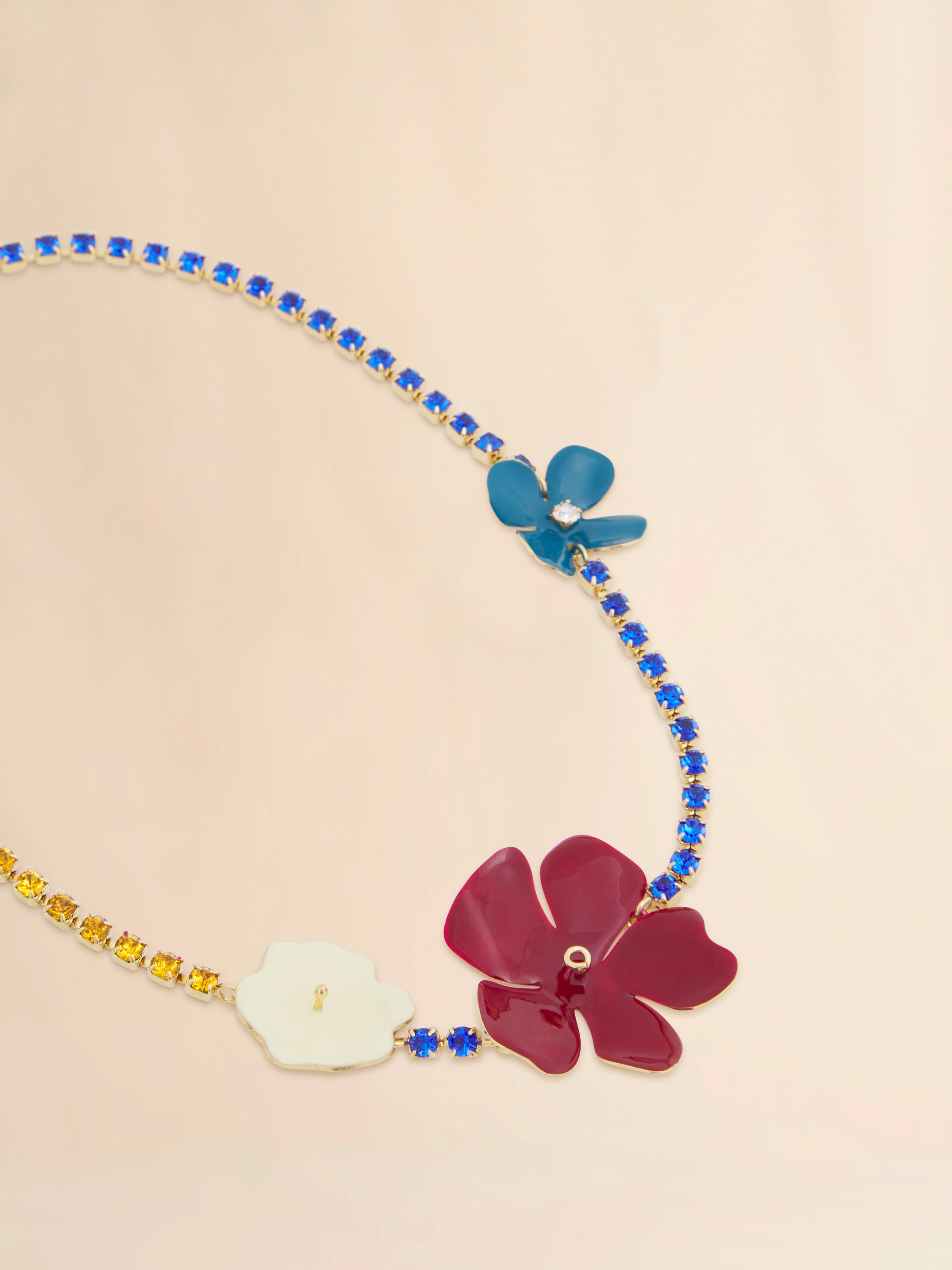 Collier avec fleurs émaillées multicolores et strass - Colliers - Image 3