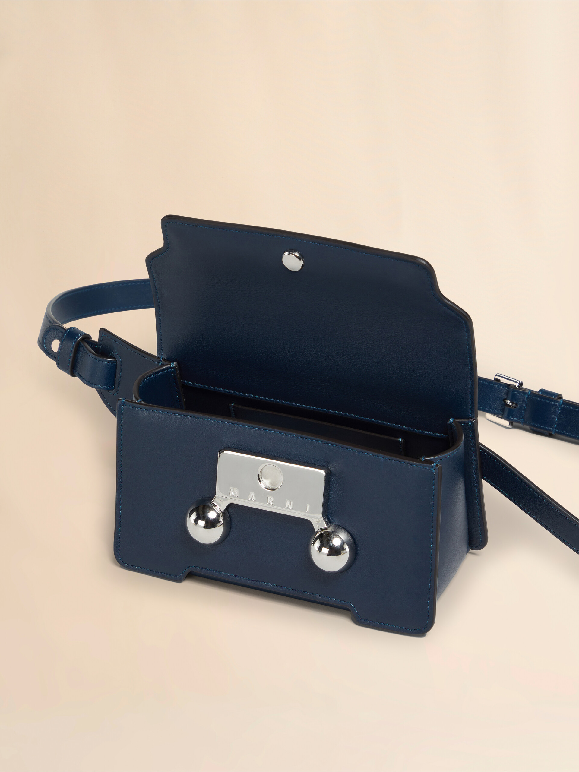 Deep blue leather Trunkaroo crossbody bag - Belt Bags - Image 3