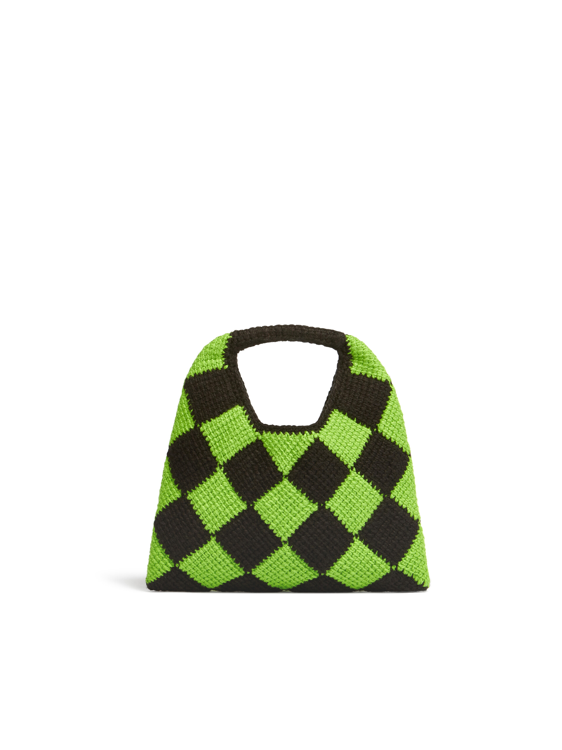 MARNI MARKET DIAMOND small bag in green and black tech wool - Bags - Image 3