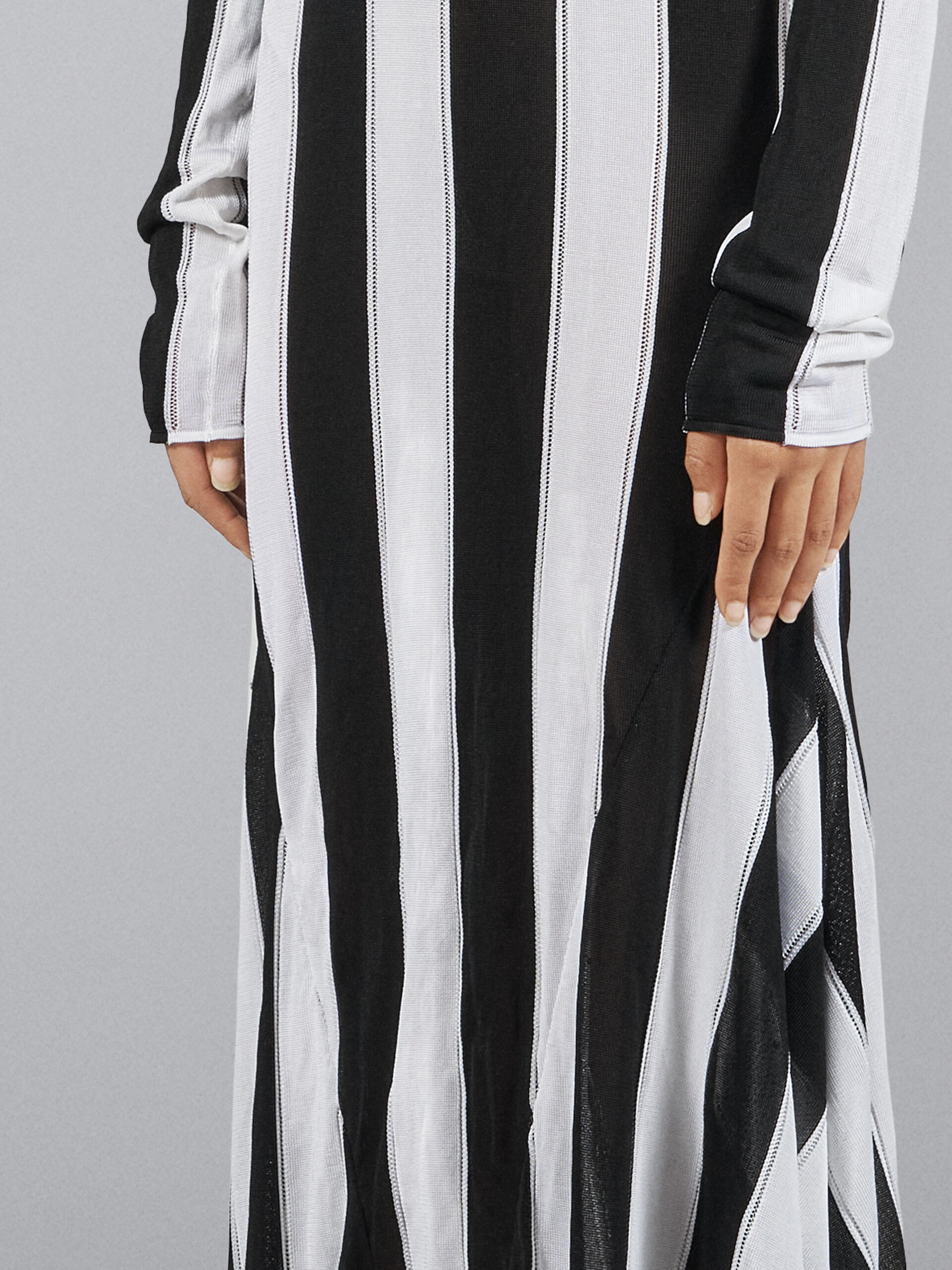 Striped knit viscose long dress - Dresses - Image 4
