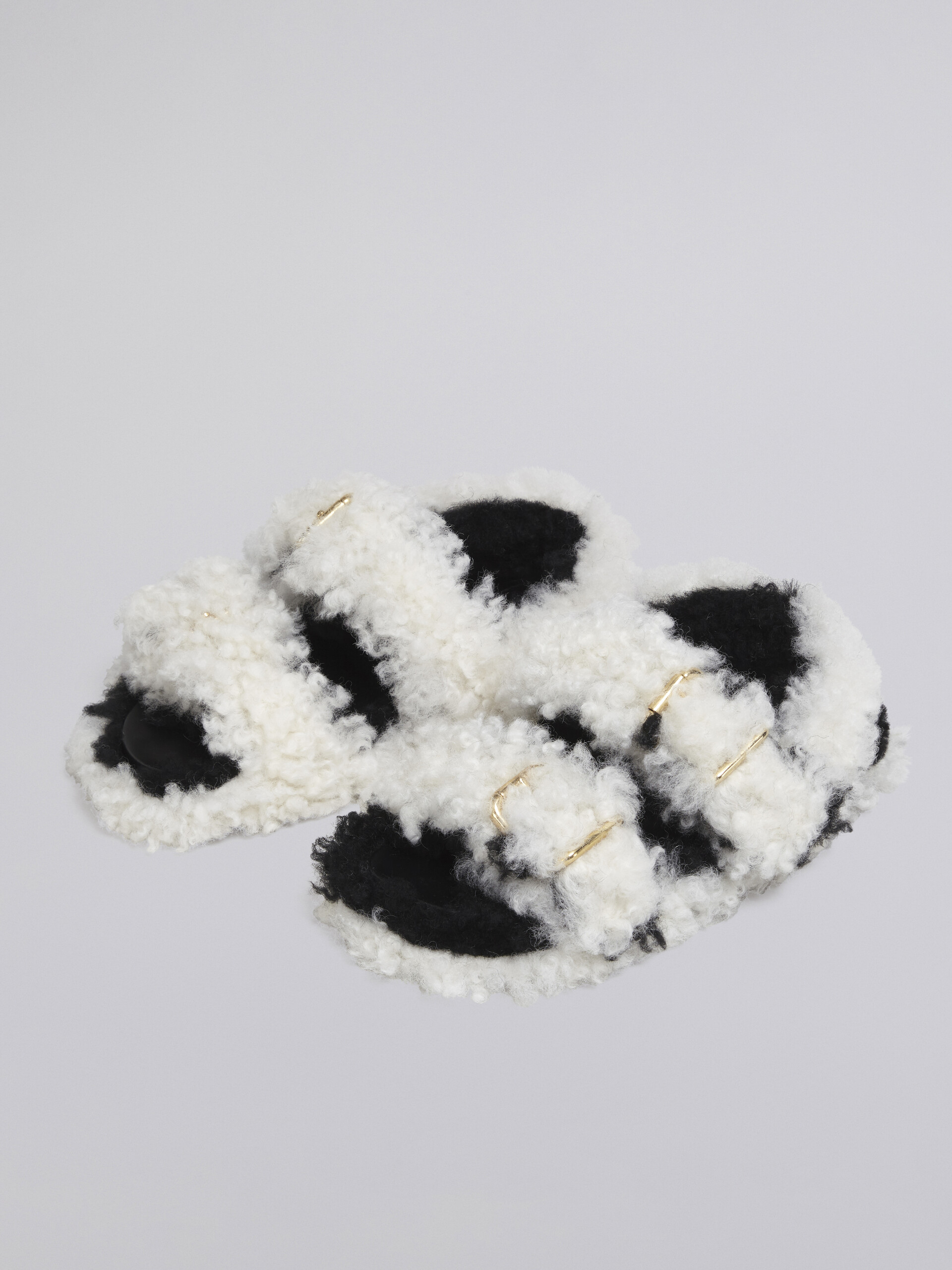 Double buckle fussbett in white shearling - Sandals - Image 5