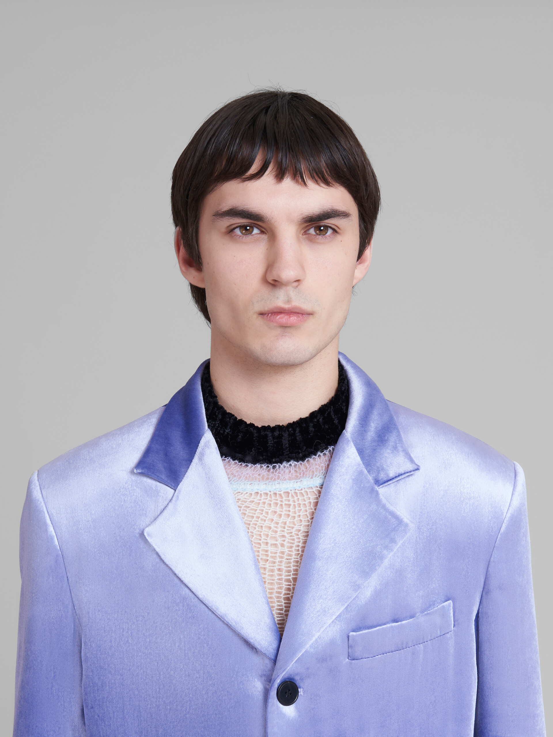 Purple single-breasted velvet blazer - Jackets - Image 4