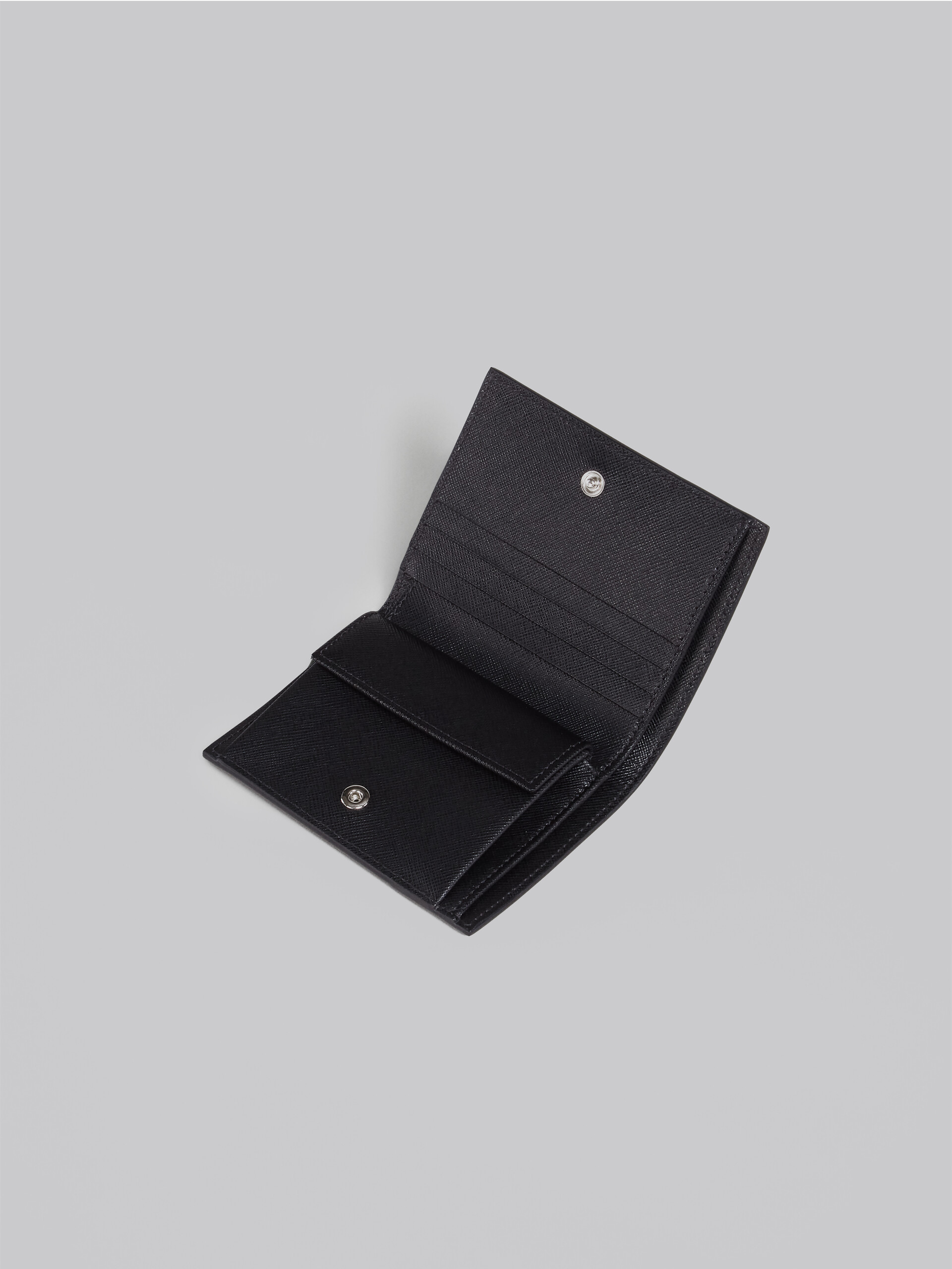 Black saffiano and calf bi-fold wallet - Wallets - Image 4