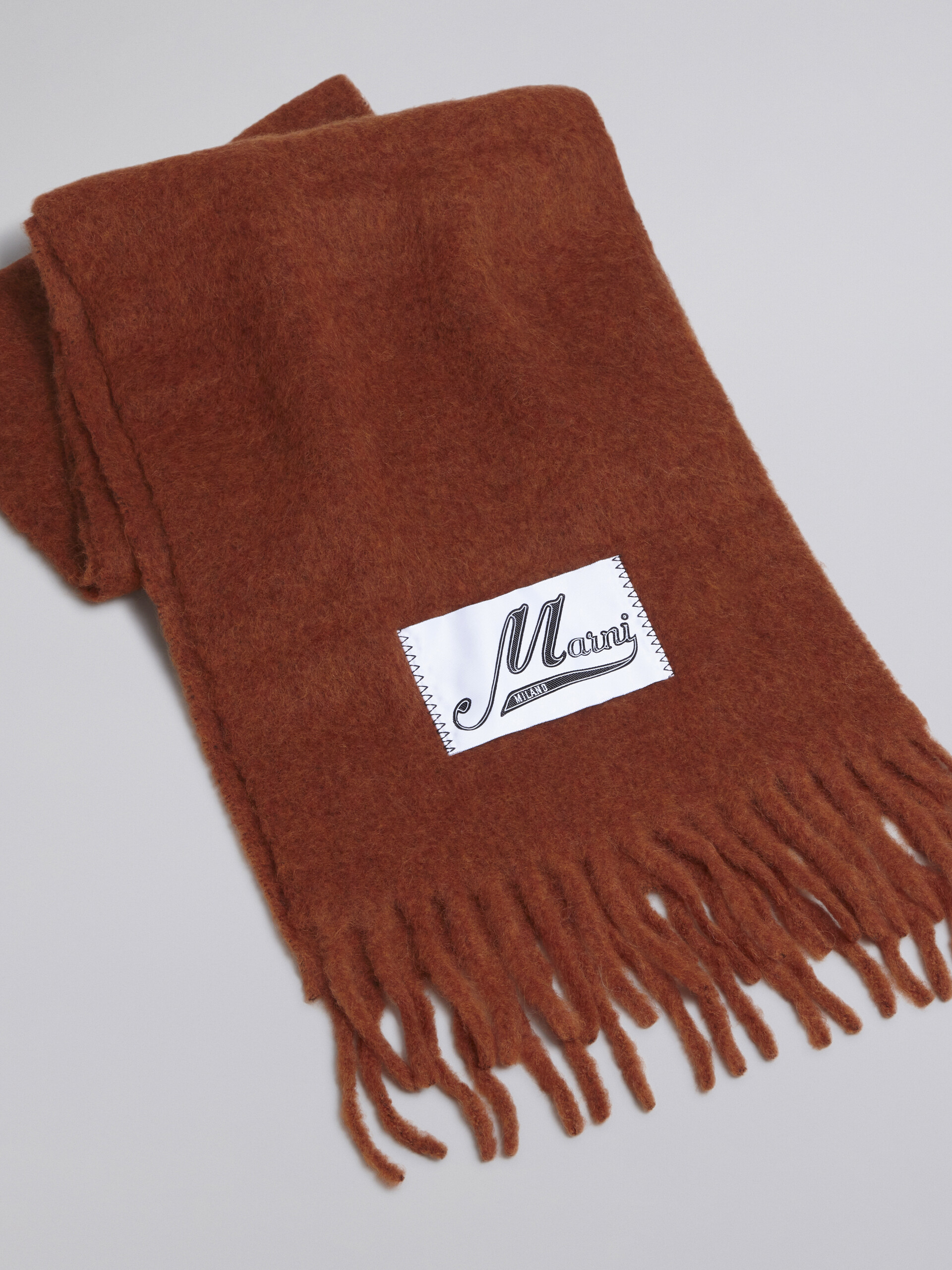 Tan brushed alpaca scarf - Scarves - Image 2