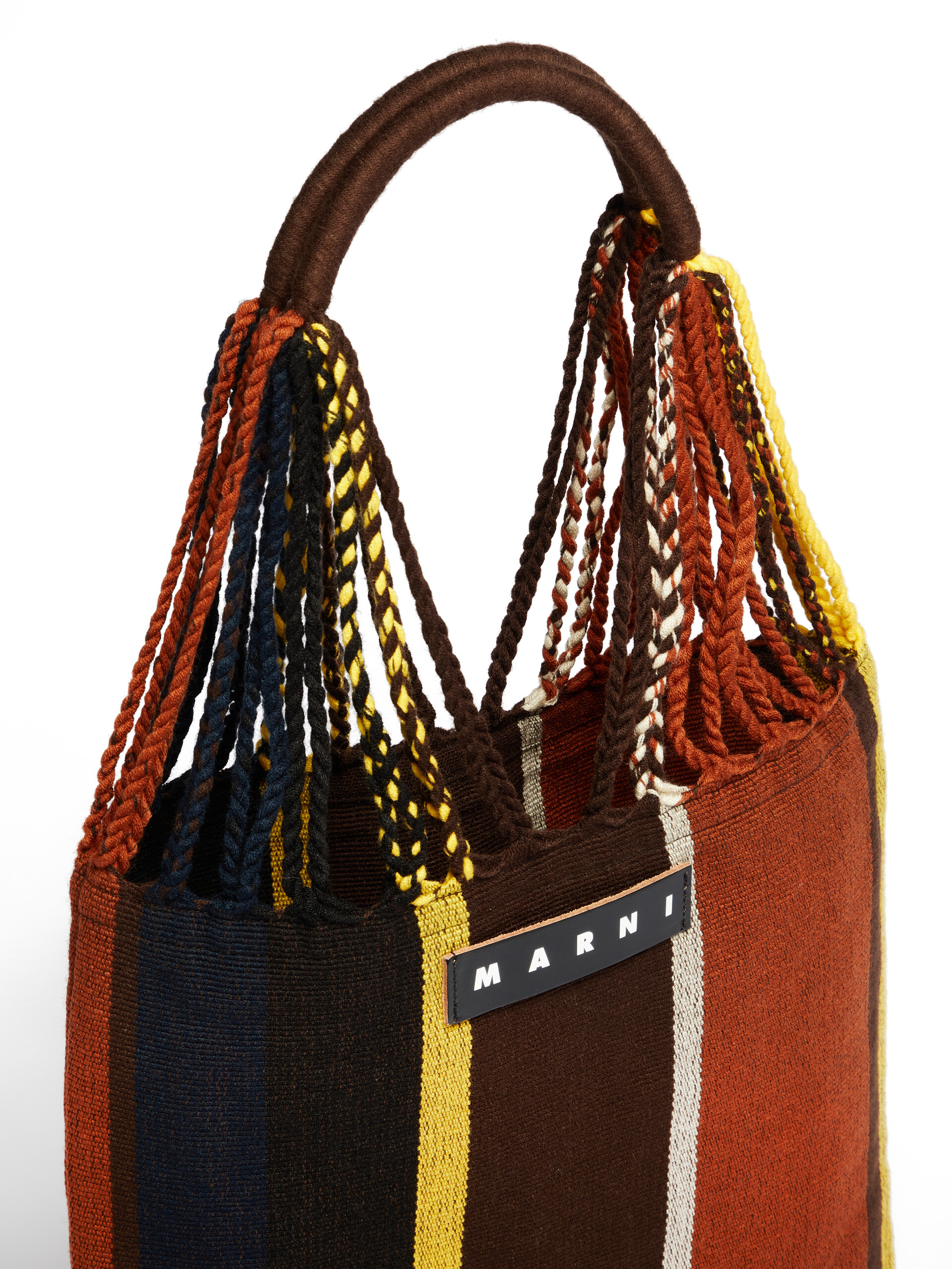 MARNI MARKET ポリエステル ショッピングバッグ ハンモック風ハンドル付き グレー/ターコイズ/レッド - ハンドバッグ - Image 4