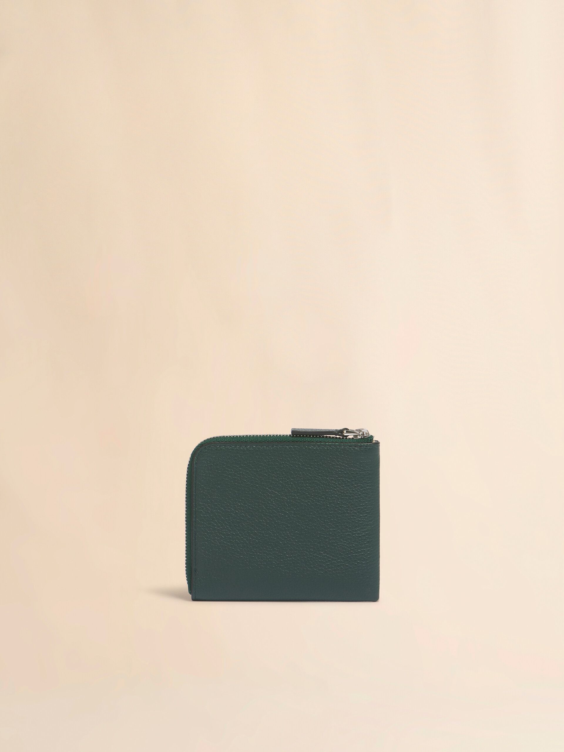 グレー レザー製ラウンドファスナーウォレット、マルニメンディング刺繍入り - 財布 - Image 3