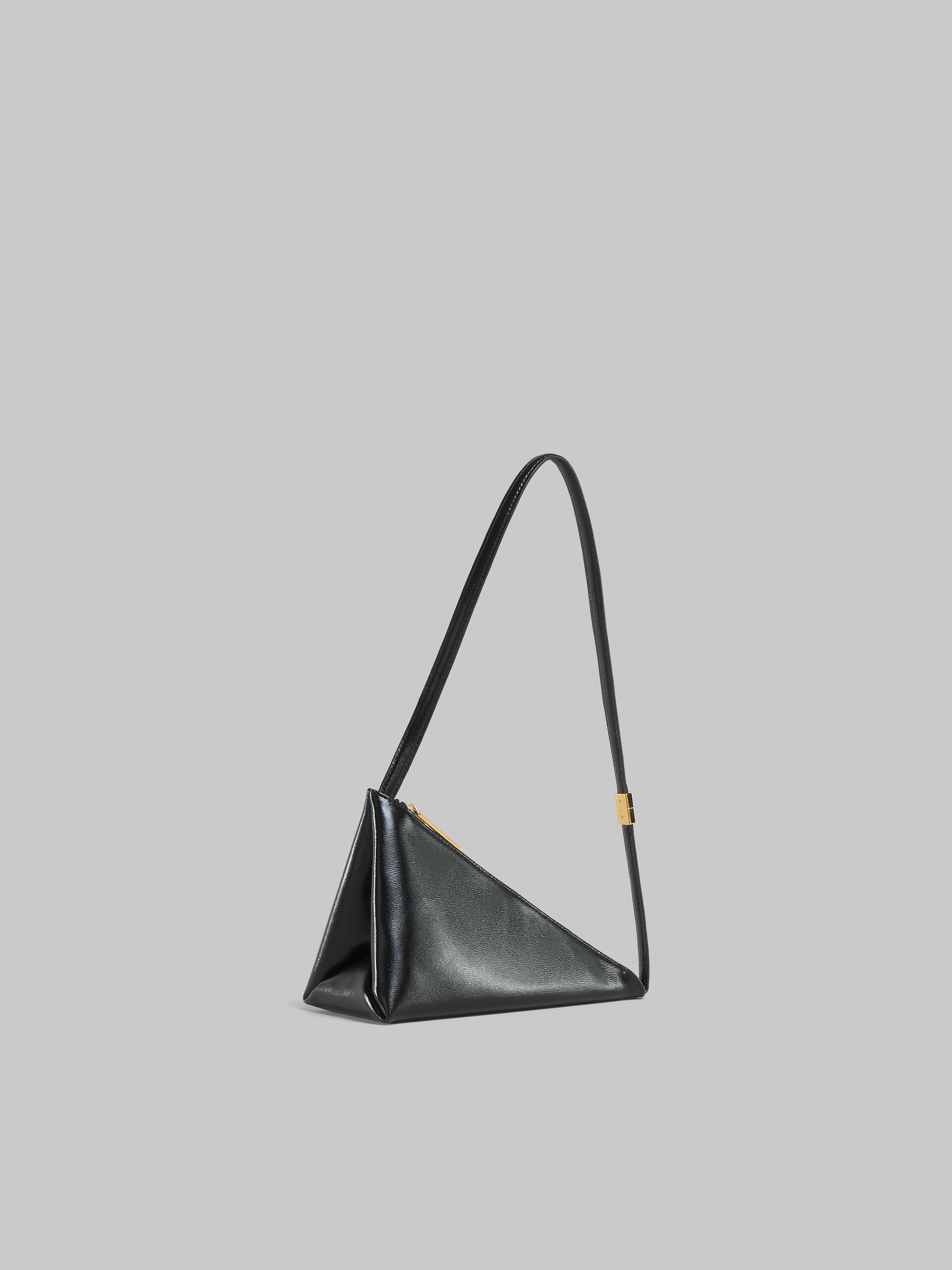 Black leather Prisma triangle crossbody bag - Shoulder Bags - Image 5