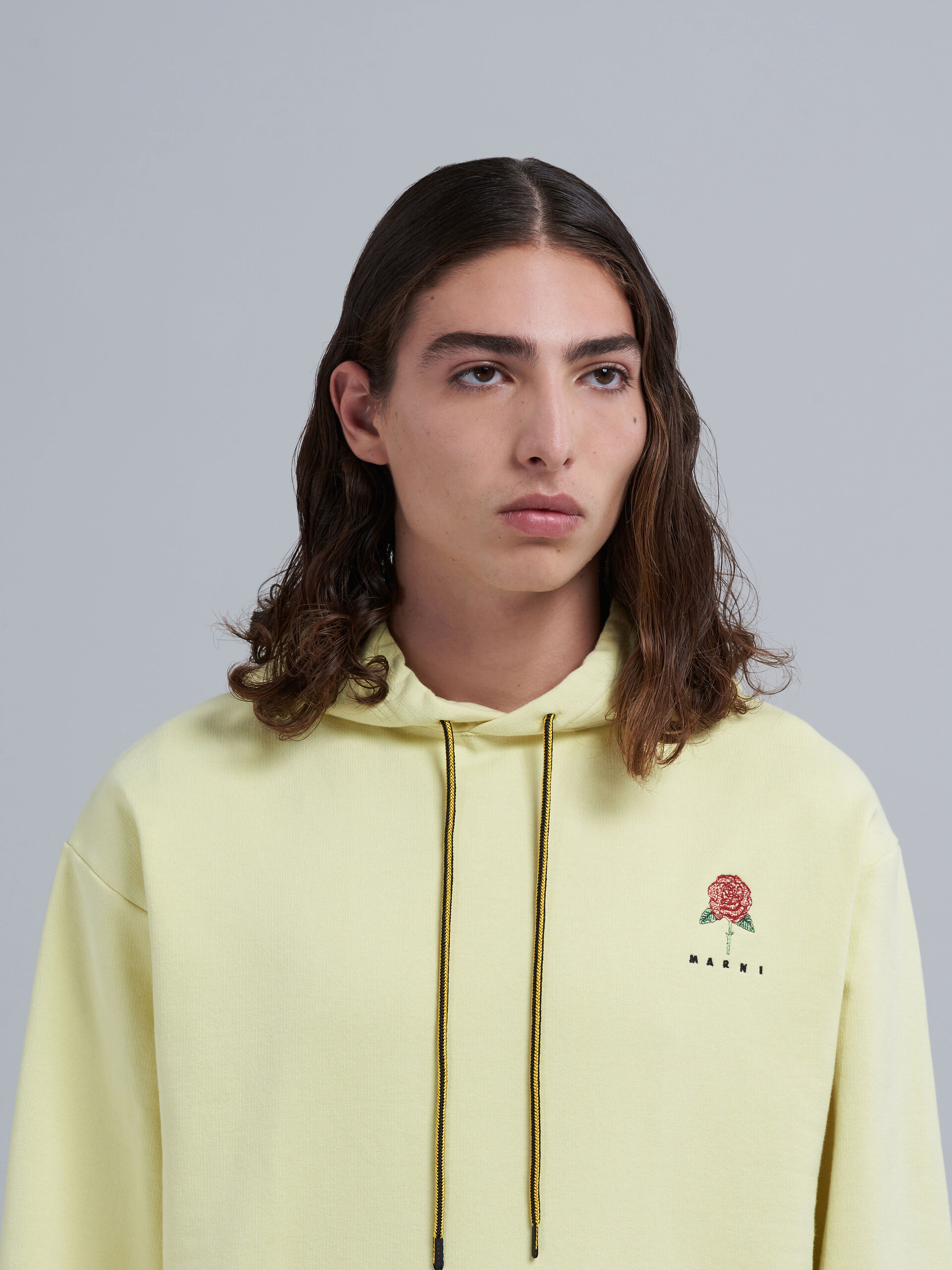 La Rosa print embroidered hoodie in cotton sweatshirt - Sweaters - Image 4
