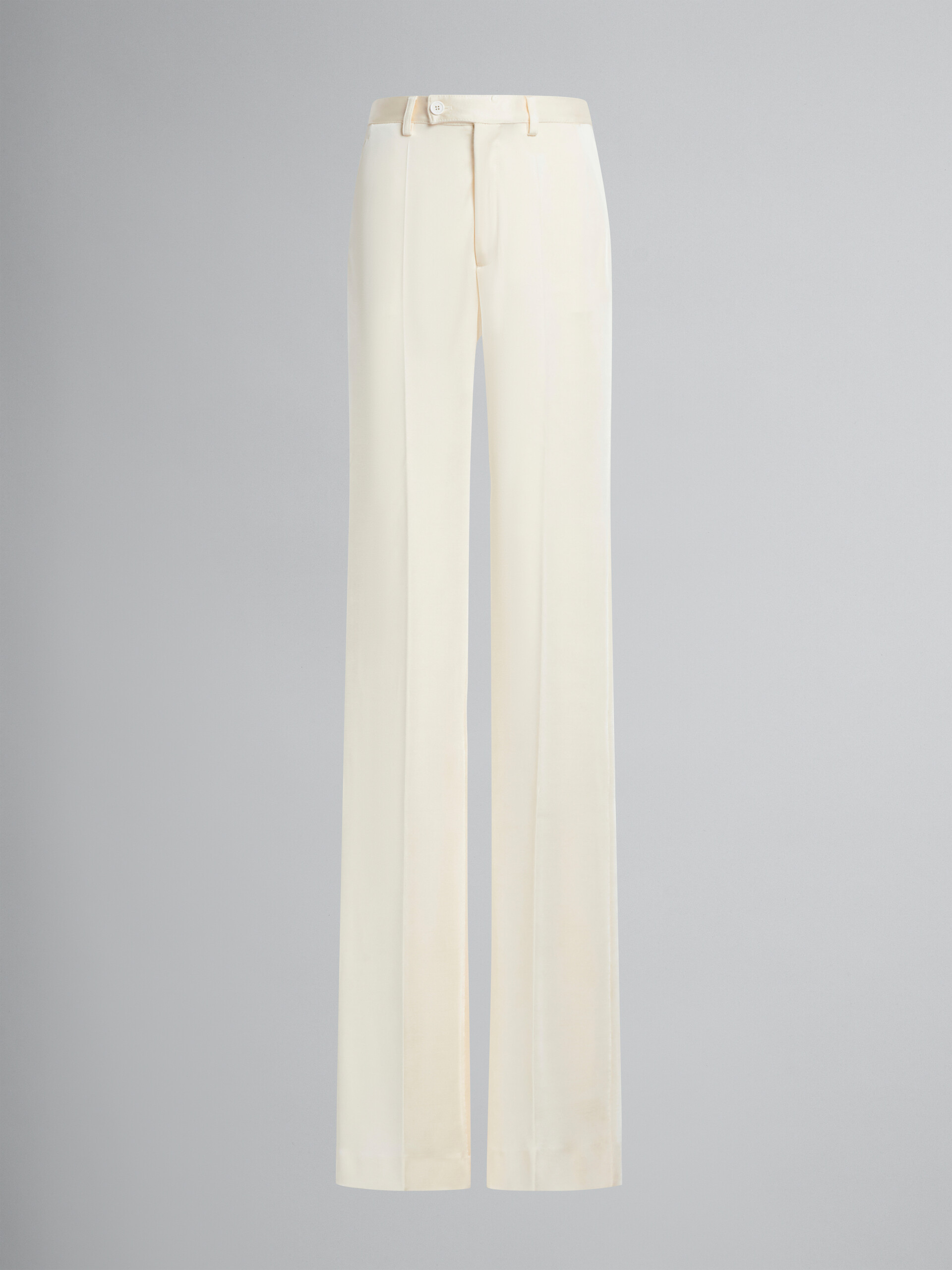 White stretch jersey trousers - Pants - Image 1