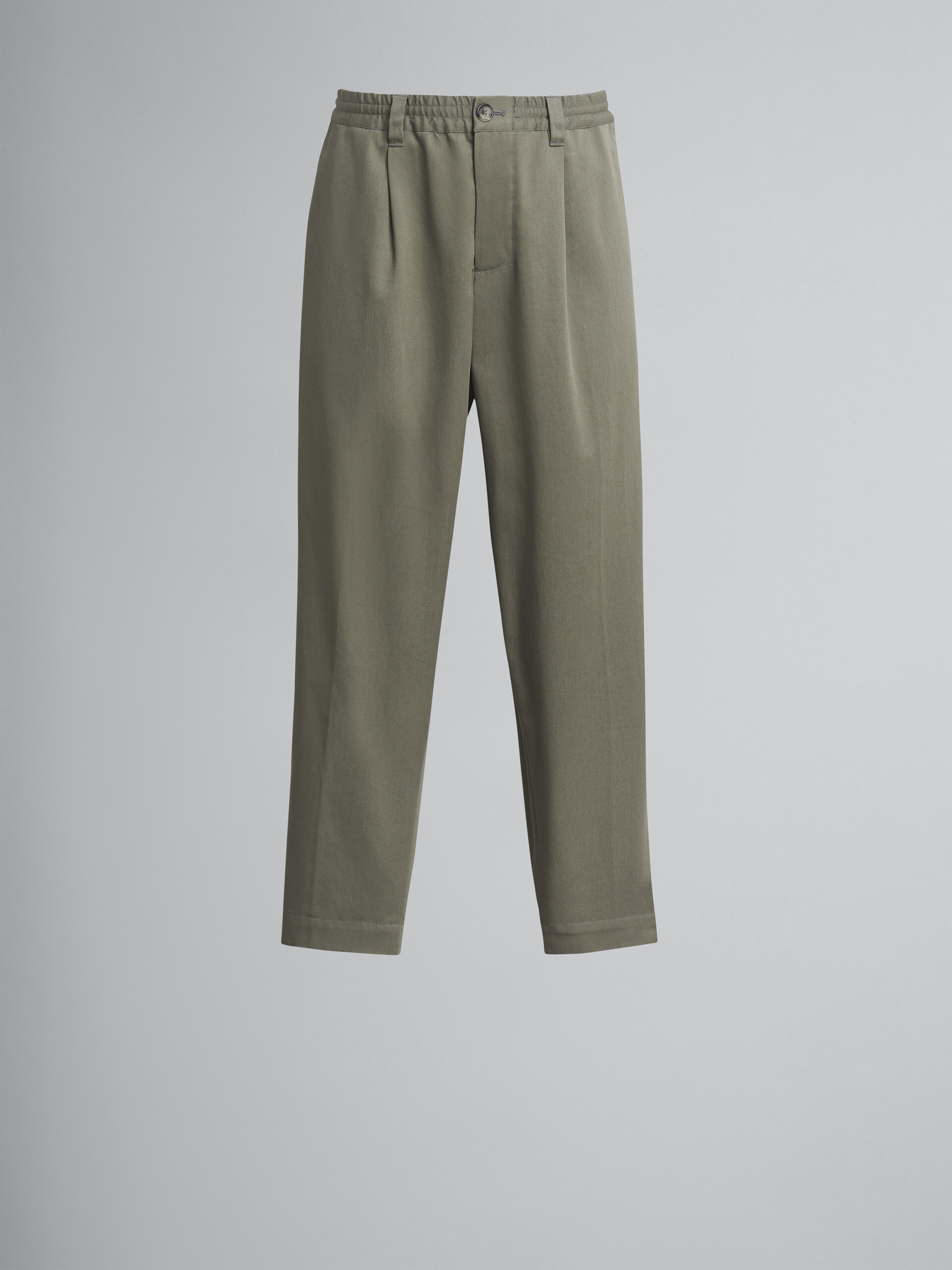 Gabardine cotton cropped trousers - Pants - Image 1